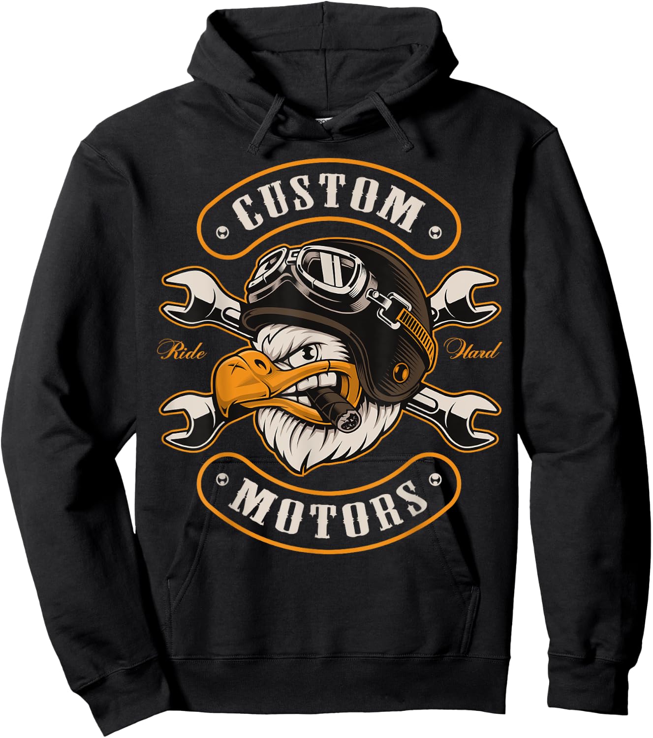Beautiful biker, motorcycle club, eagle, chopper gift Hoodie - Hoodie | Black