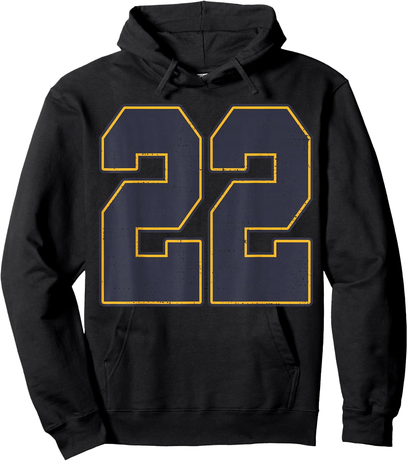 #22 Outline Number 22 Fan Varsity Sports Team Red Jersey Hoodie - Hoodie | Black