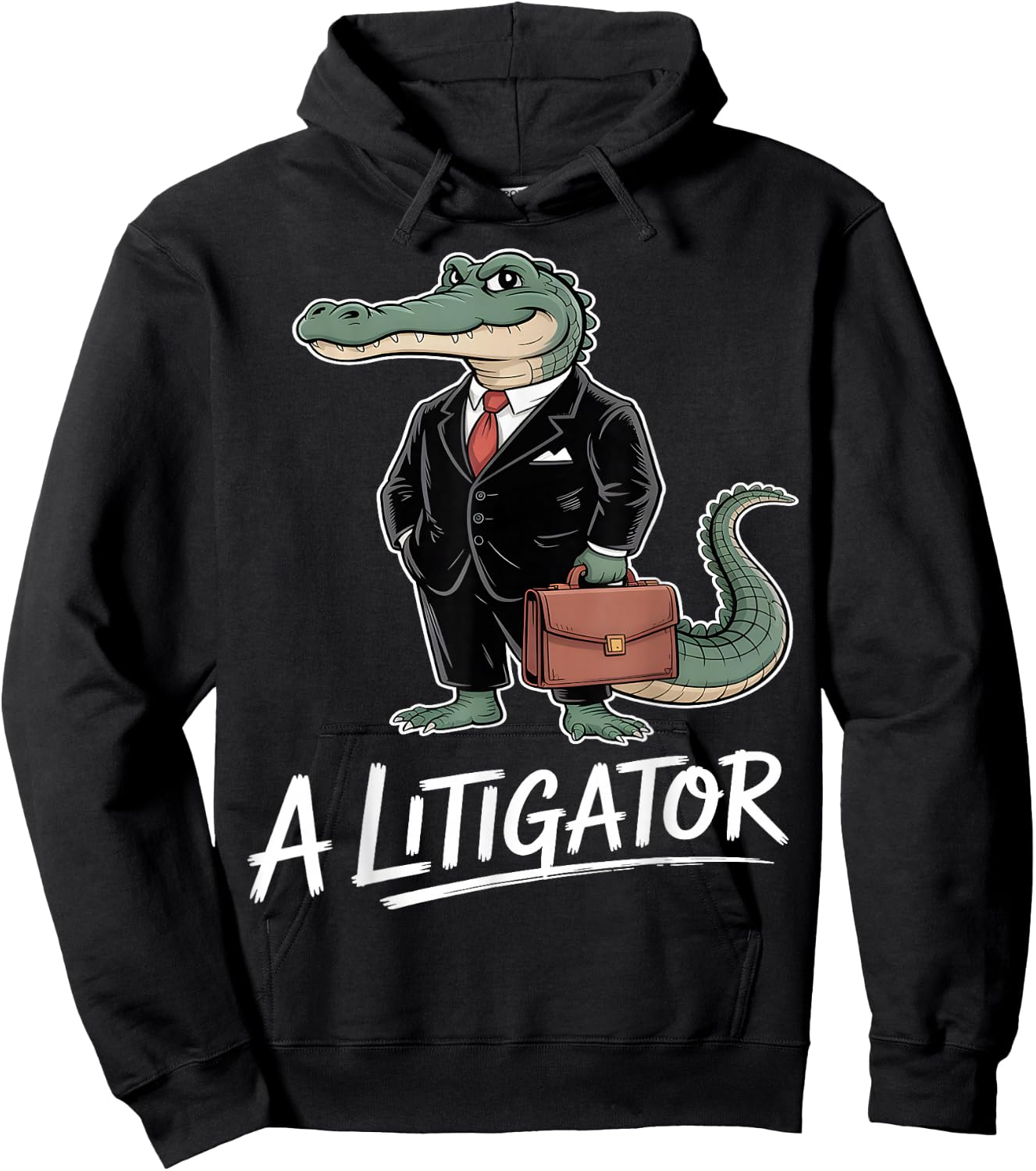 Litigator Funny Alligator Lawyer Hoodie - Hoodie | Black