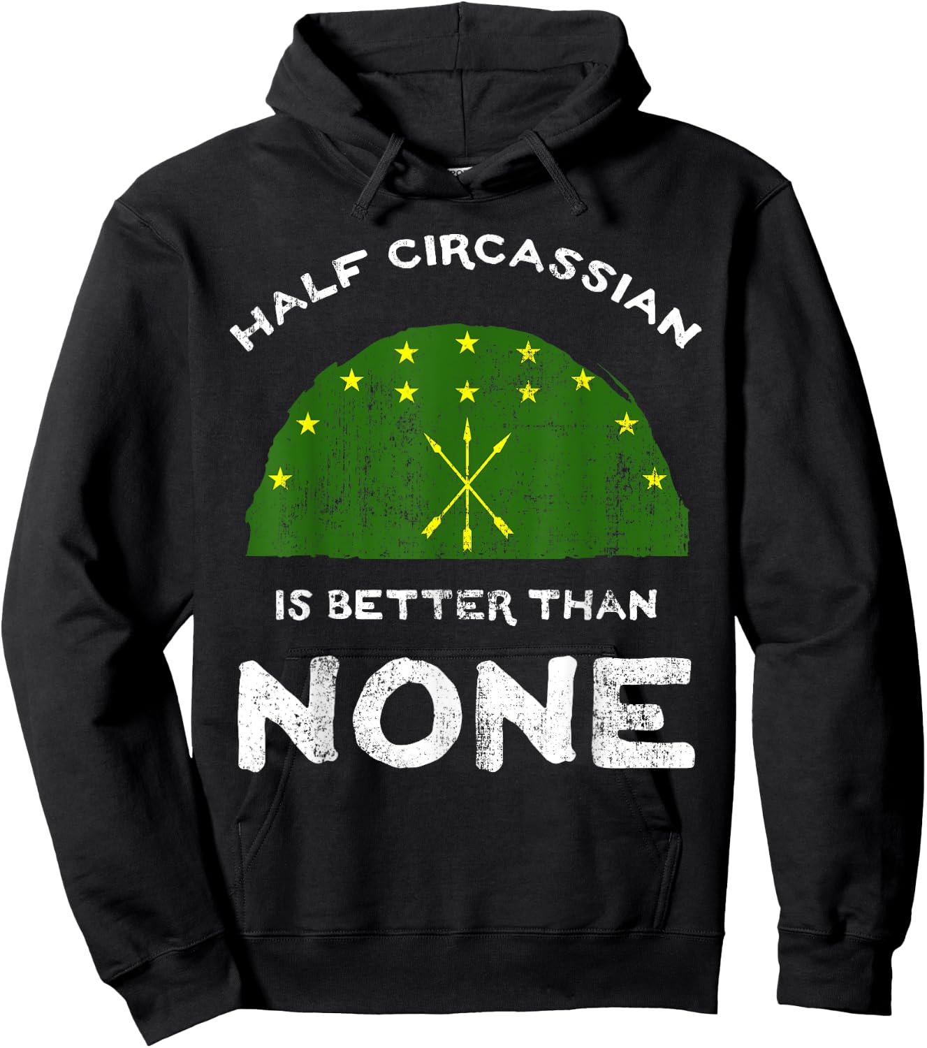 Half Circassian Is Better Than None Circassia Flag DNA Hoodie - Hoodie | Black
