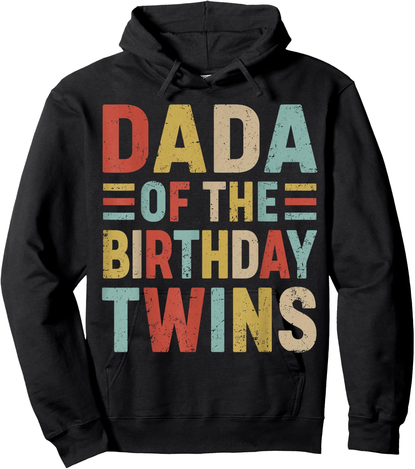 Dada of The Birthday Twins Family Matching Bday Party Hoodie - Hoodie | Black