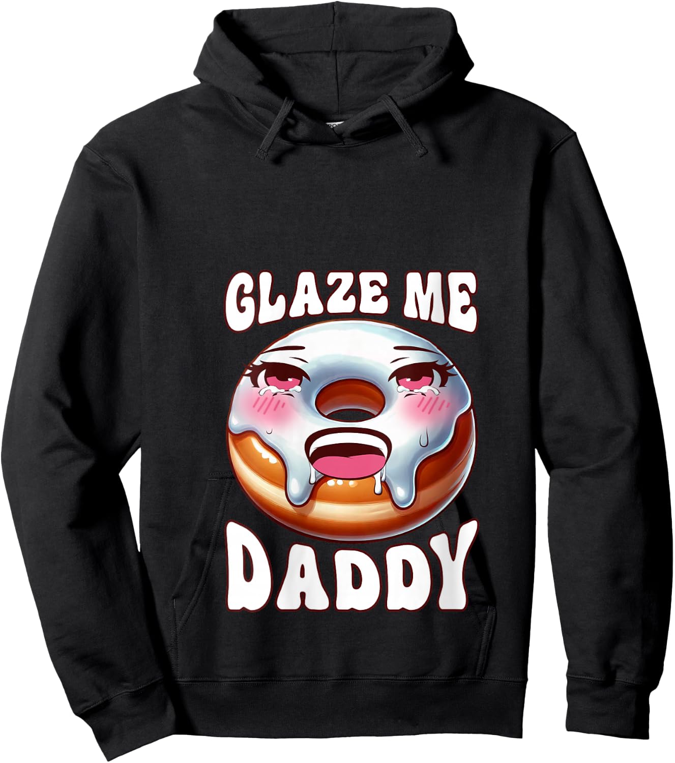 Inappropriate Glaze Me Daddy Dirty Donut Prank Adult Humor V-Neck Hoodie - Hoodie | Black