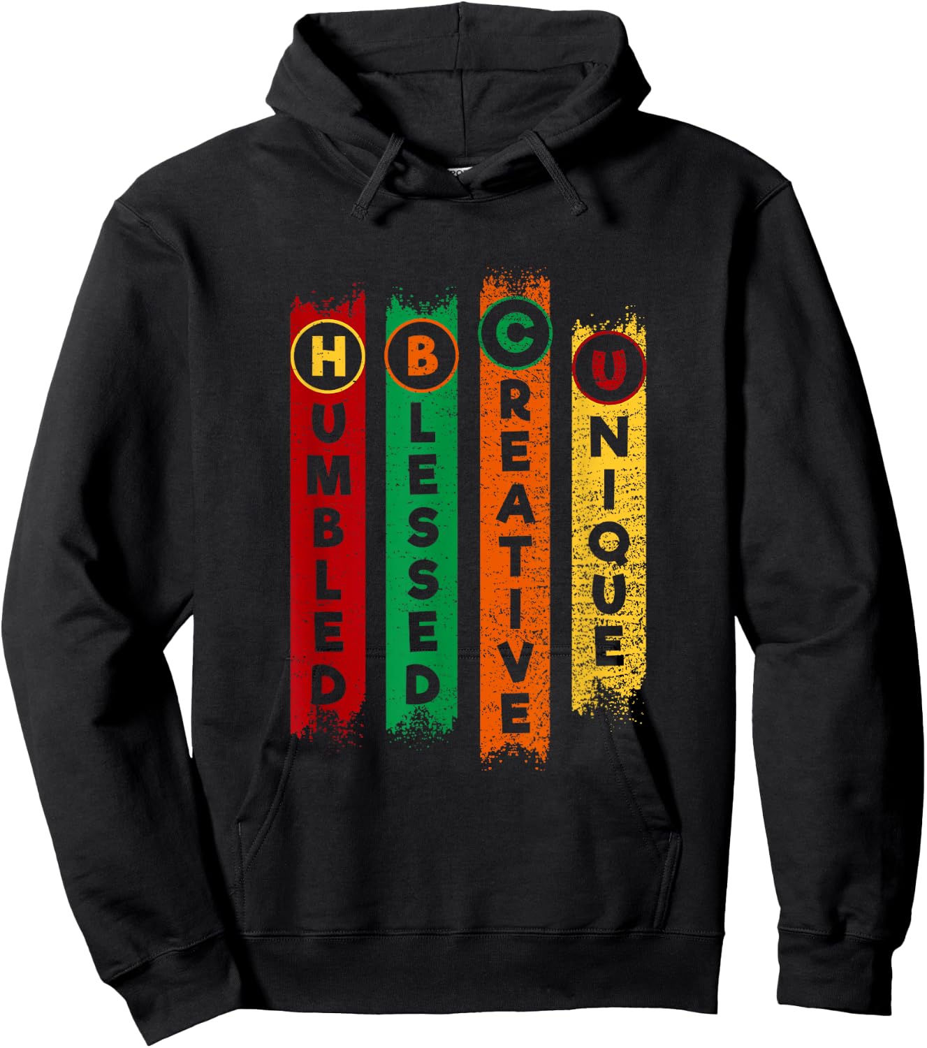 HBCU Humbled Blessed Creative Unique Black College Hoodie - Hoodie | Black