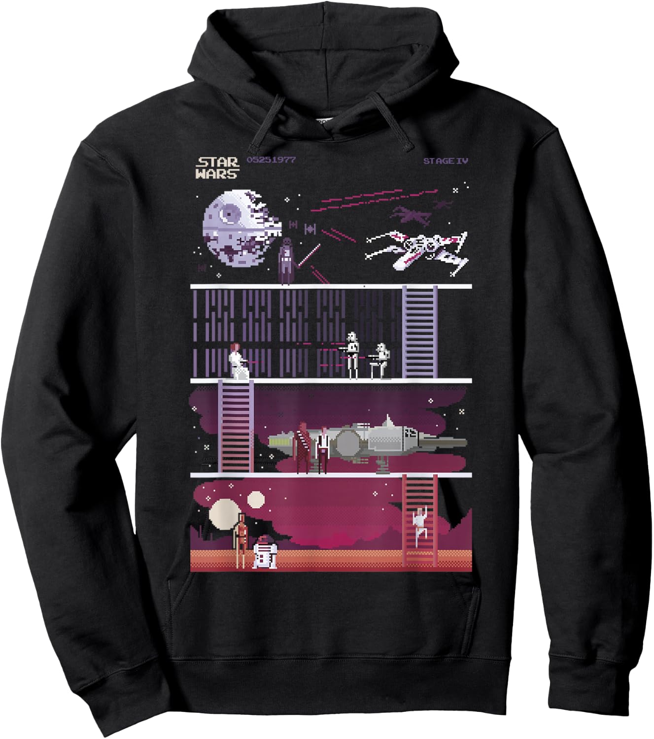 Star Wars Retro Video Game Theme Hoodie - Hoodie | Black