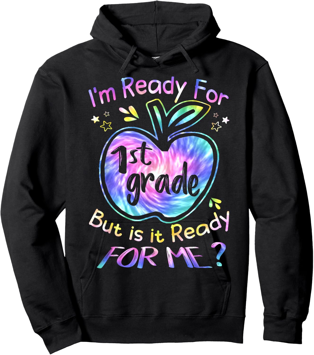 Ready for 1st Grade Tie Dye Back to School Hello First Grade Hoodie - Hoodie | Black