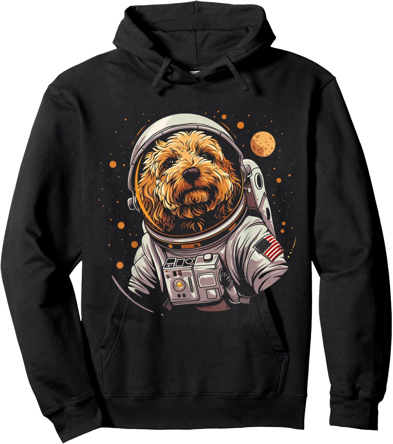 Goldendoodle Astronaut Space Suit Funny Doodle Dog Mom Dad Hoodie - Hoodie | Black