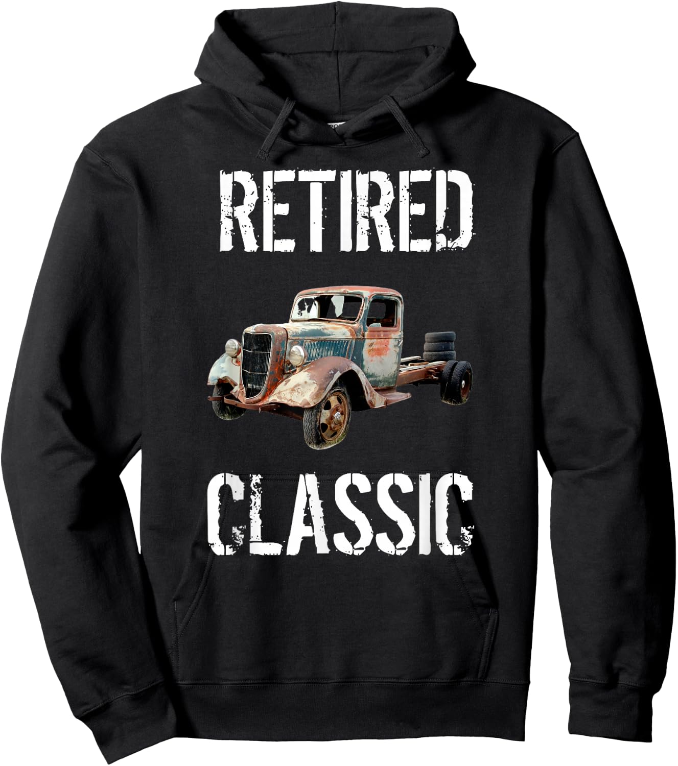 Funny Retirement Shirts Retired Classic Car Mechanic Hoodie - Hoodie | Black