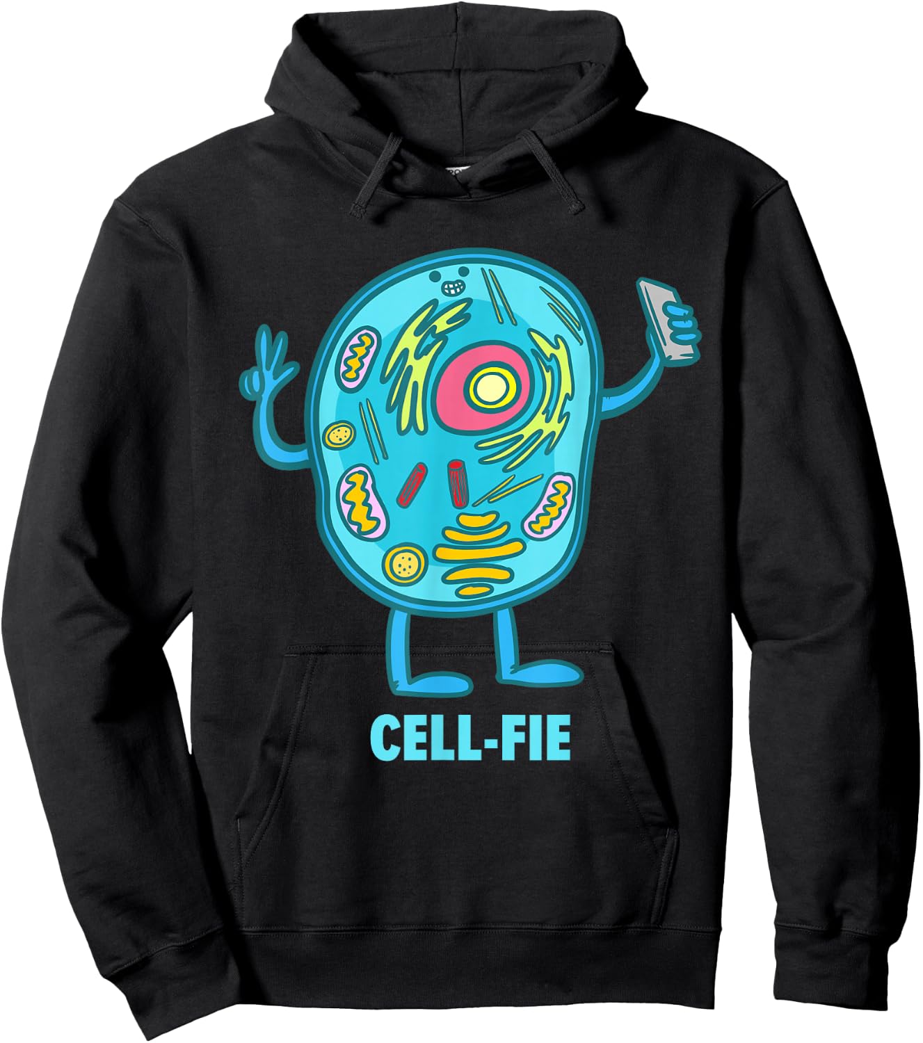 Cell-Fie Funny Pun Science Chemistry Cell Selfie Hoodie - Hoodie | Black