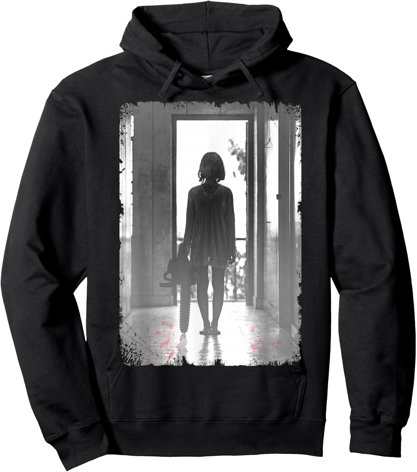 Creepy Chainsaw Girl Horror Dark Art Hoodie - Hoodie | Black