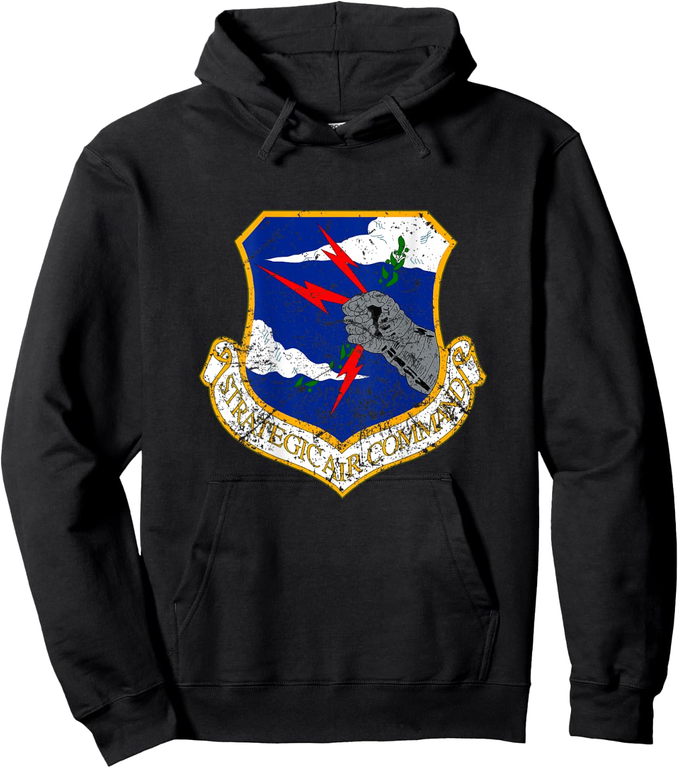 Strategic Air Command Military Pilot Roundel [Back] Hoodie - Hoodie | Black