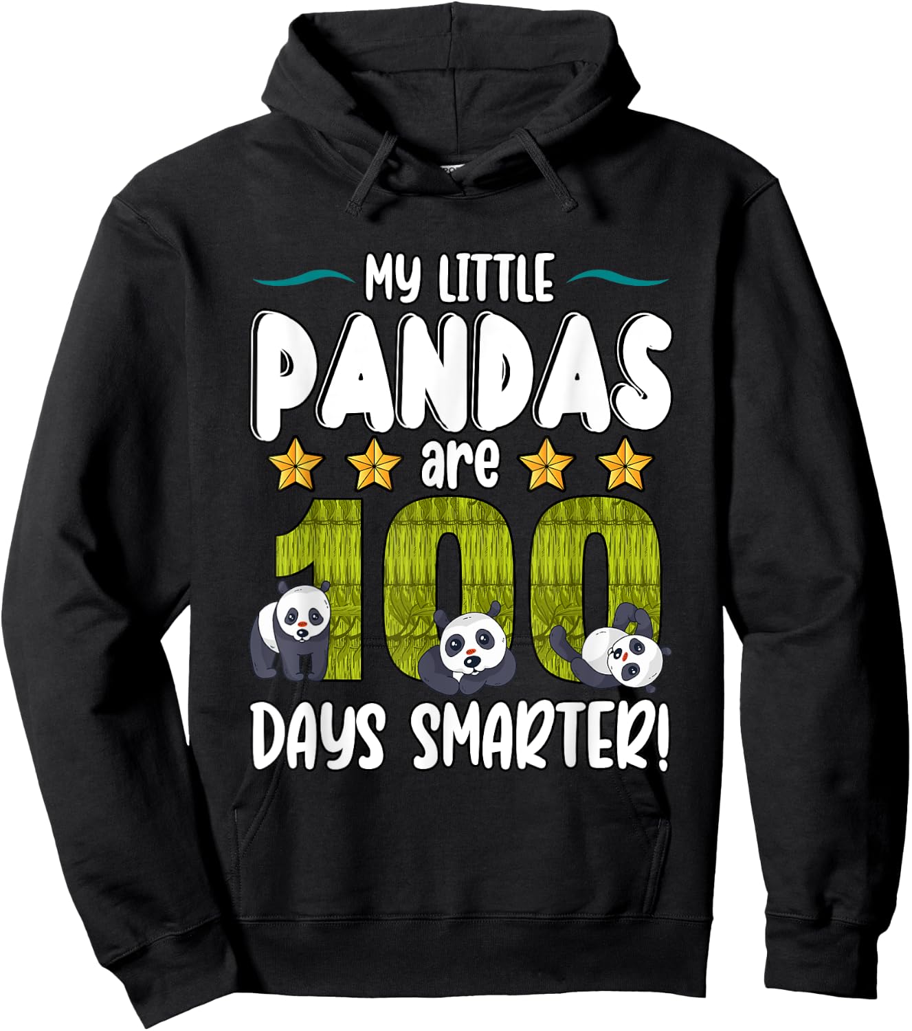 My Little Pandas Are 100 Days Smarter Teacher Student Hoodie - Hoodie | Black
