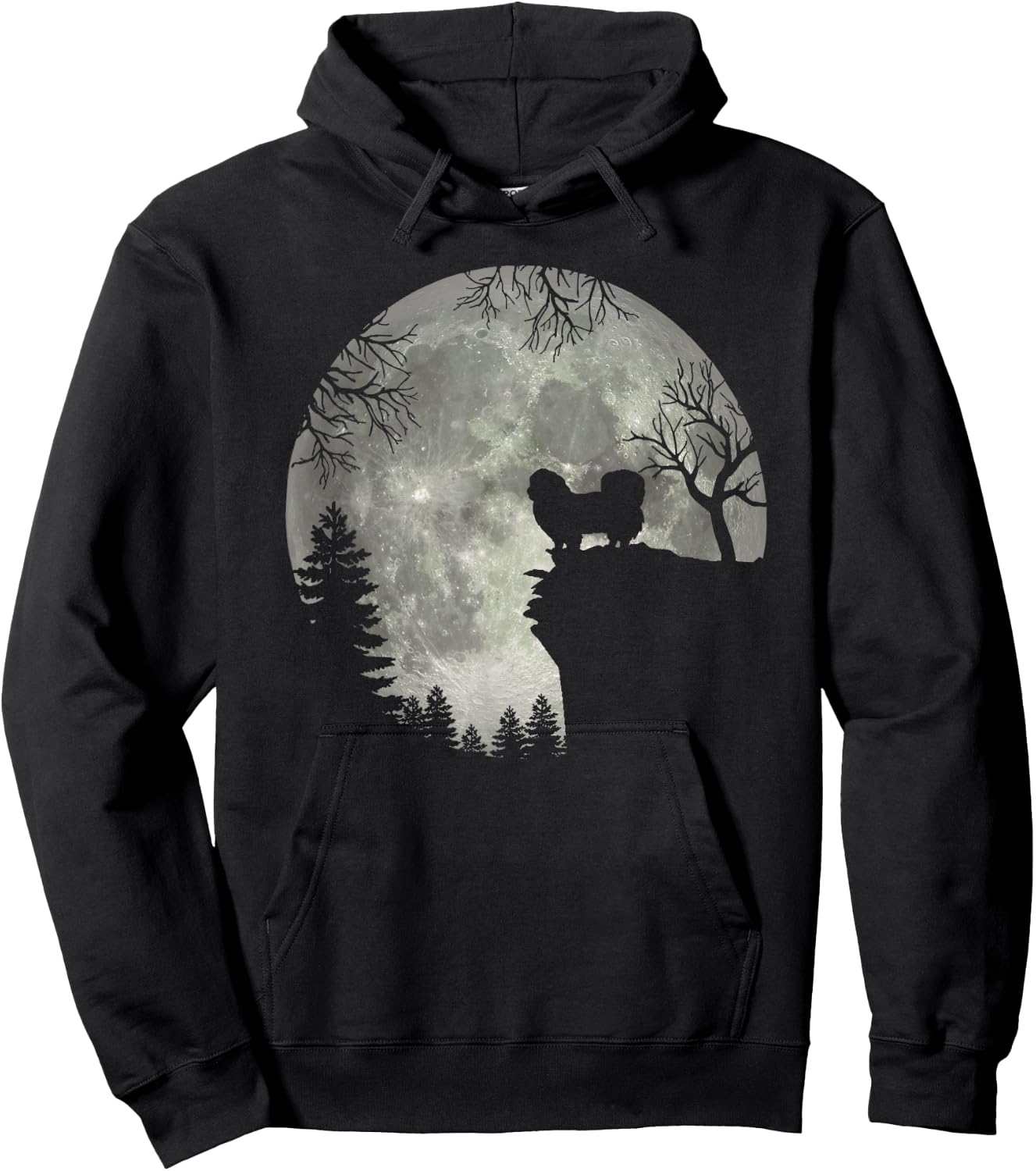 Pekingese, Pekinese And Moon Halloween Hoodie - Hoodie | Black