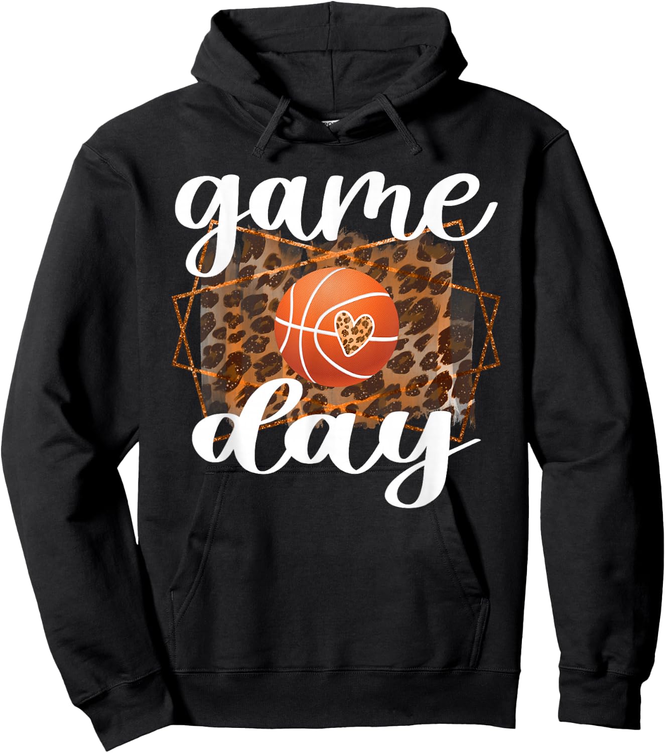 Game Day Leopard Basketball Game Day Hoodie - Hoodie | Black