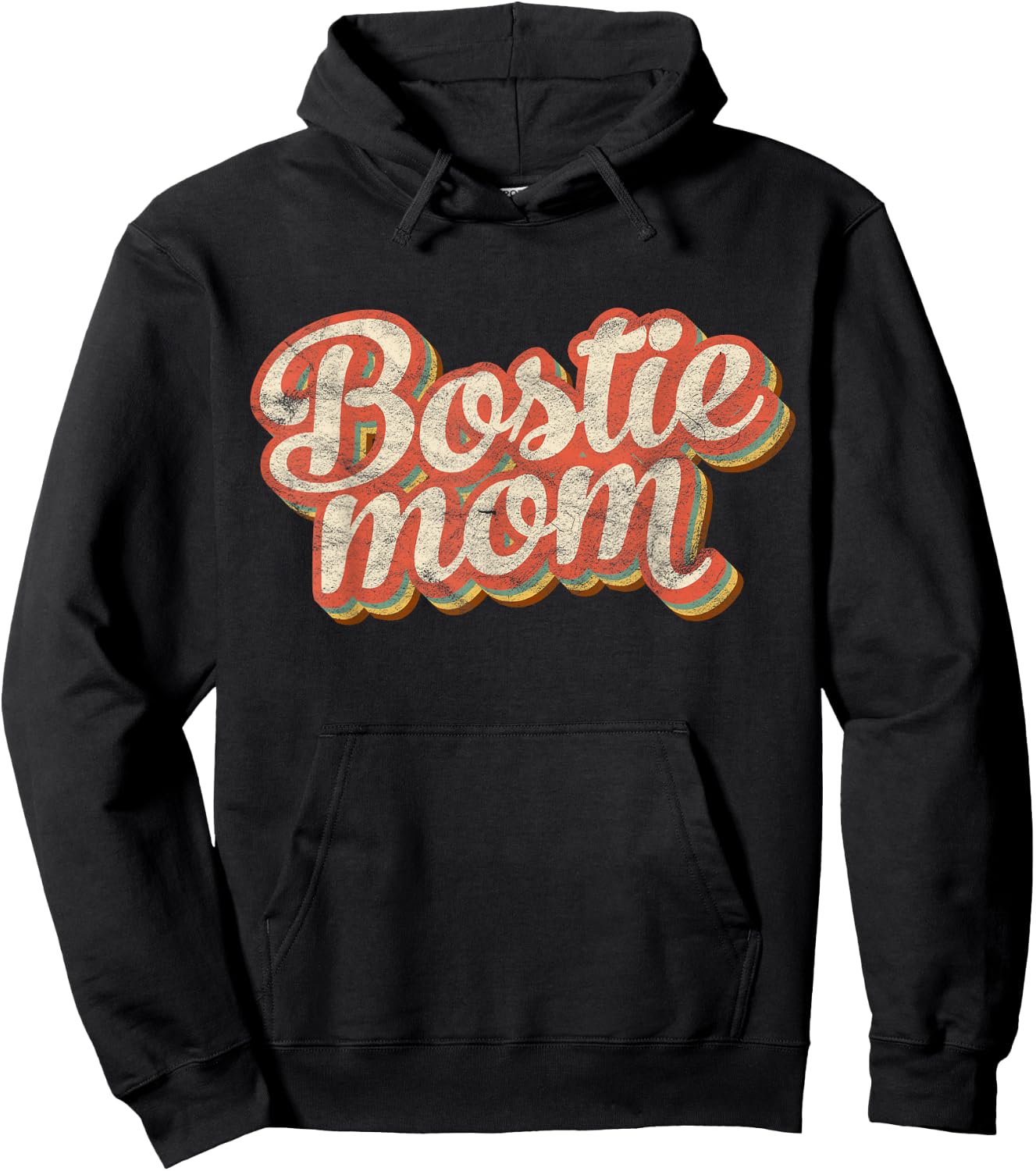 Vintage Boston Terrier Mom Gift Dog Lover Pet Bostie Mama Men Women Girls Kids Hoodie - Hoodie | Black