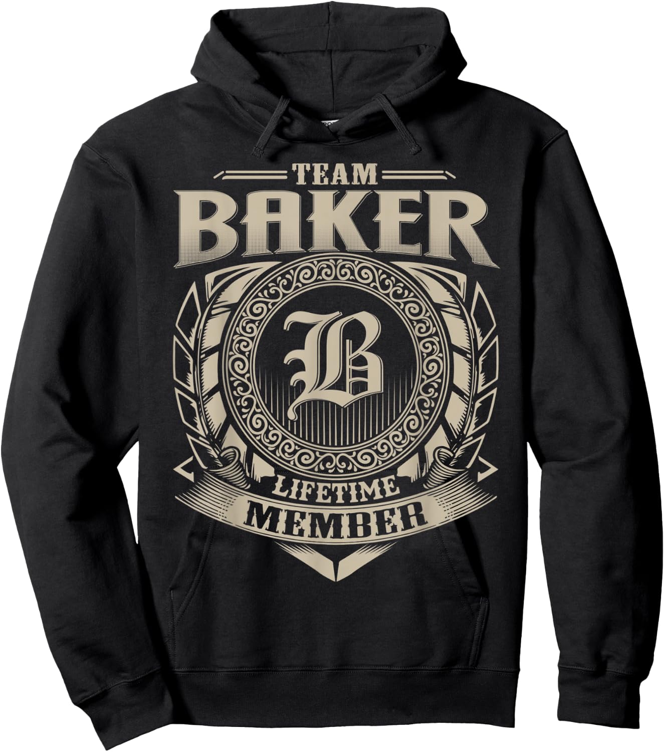 Team BAKER Lifetime Member Vintage BAKER Family Hoodie - Hoodie | Black