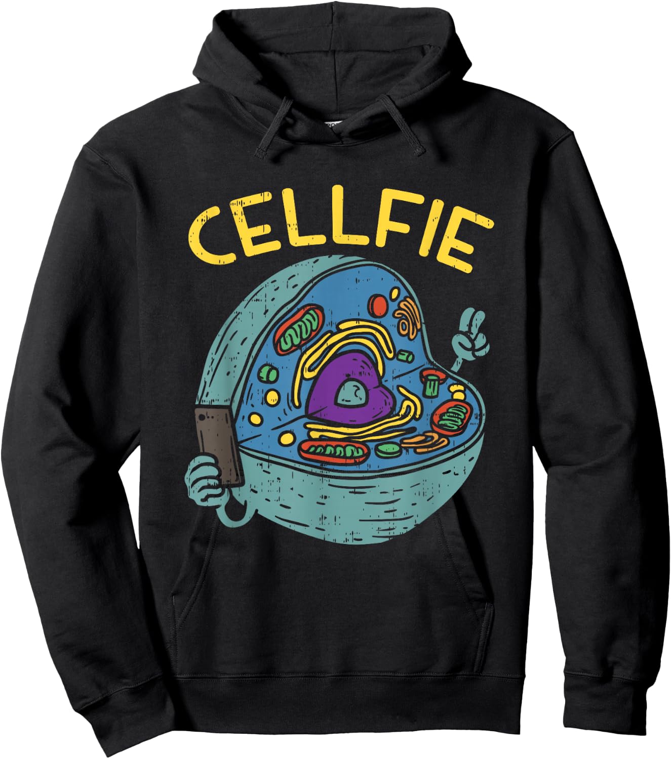 Cell Fie Funny Cellfie Selfie Science Biology Teacher Hoodie - Hoodie | Black
