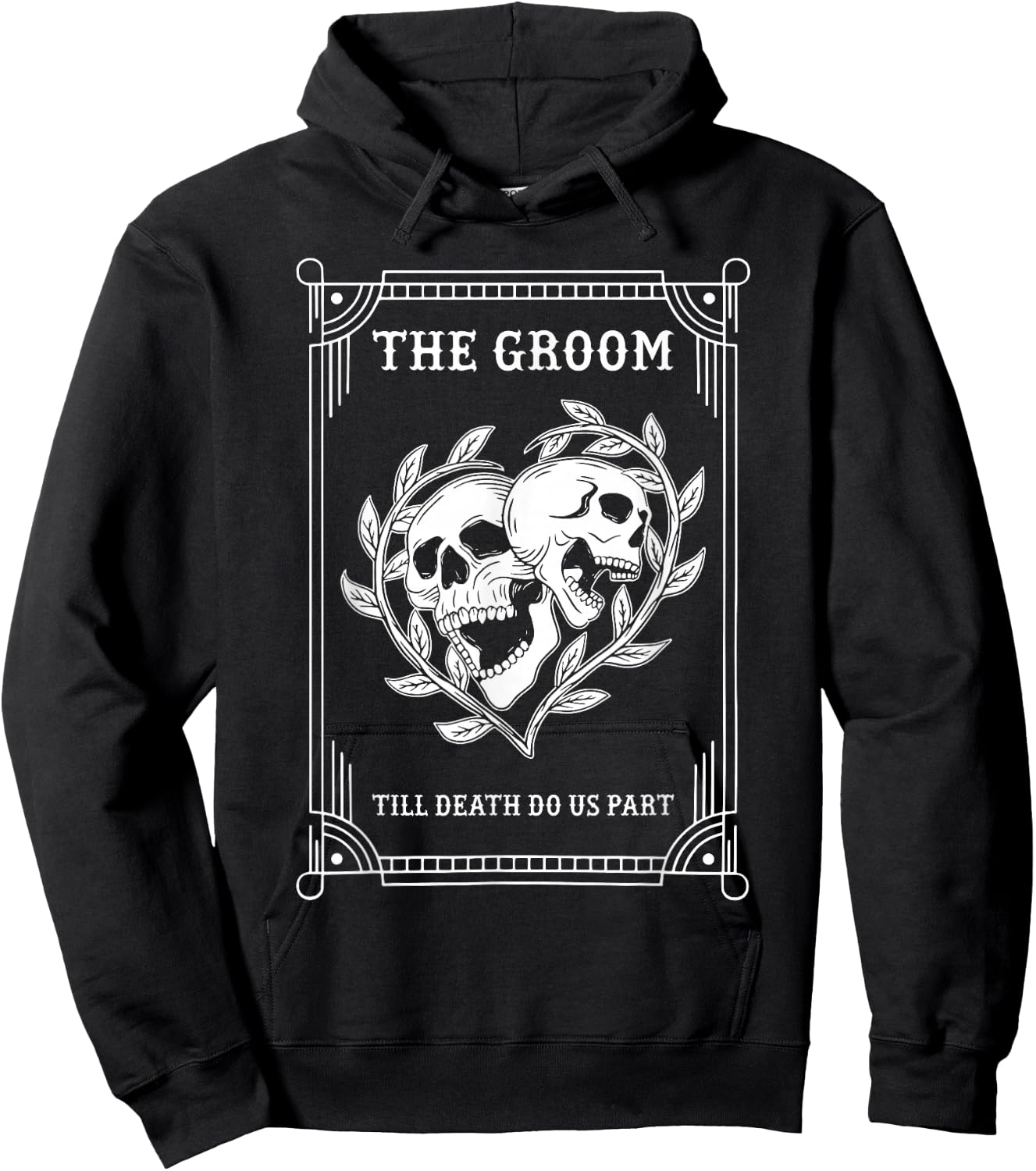 Gothic Halloween Groom Bride Wedding Bachelorette Party Hoodie - Hoodie | Black