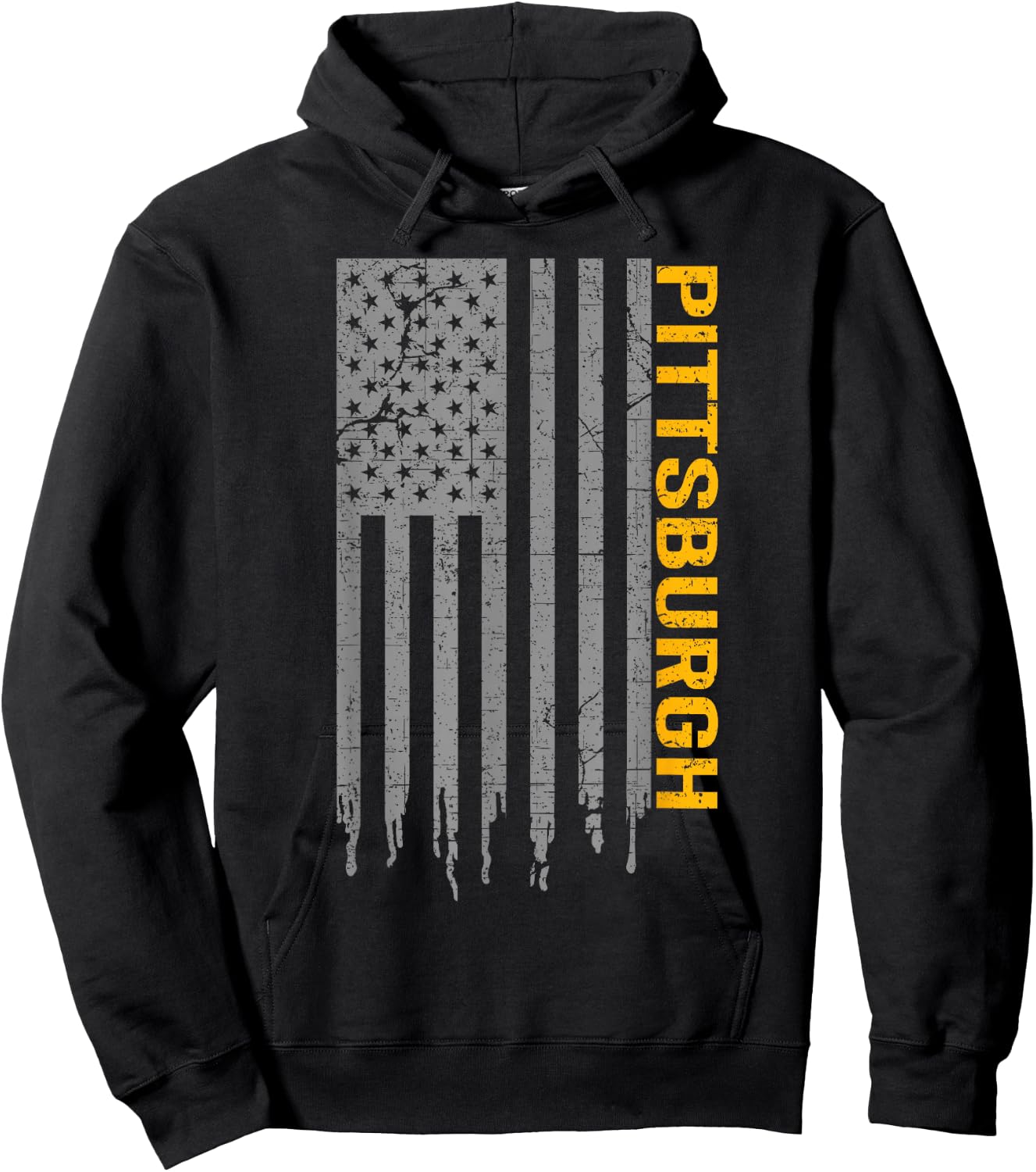 Pittsburgh USA Flag Patriotic American from Pittsburgh Hoodie - Hoodie | Black