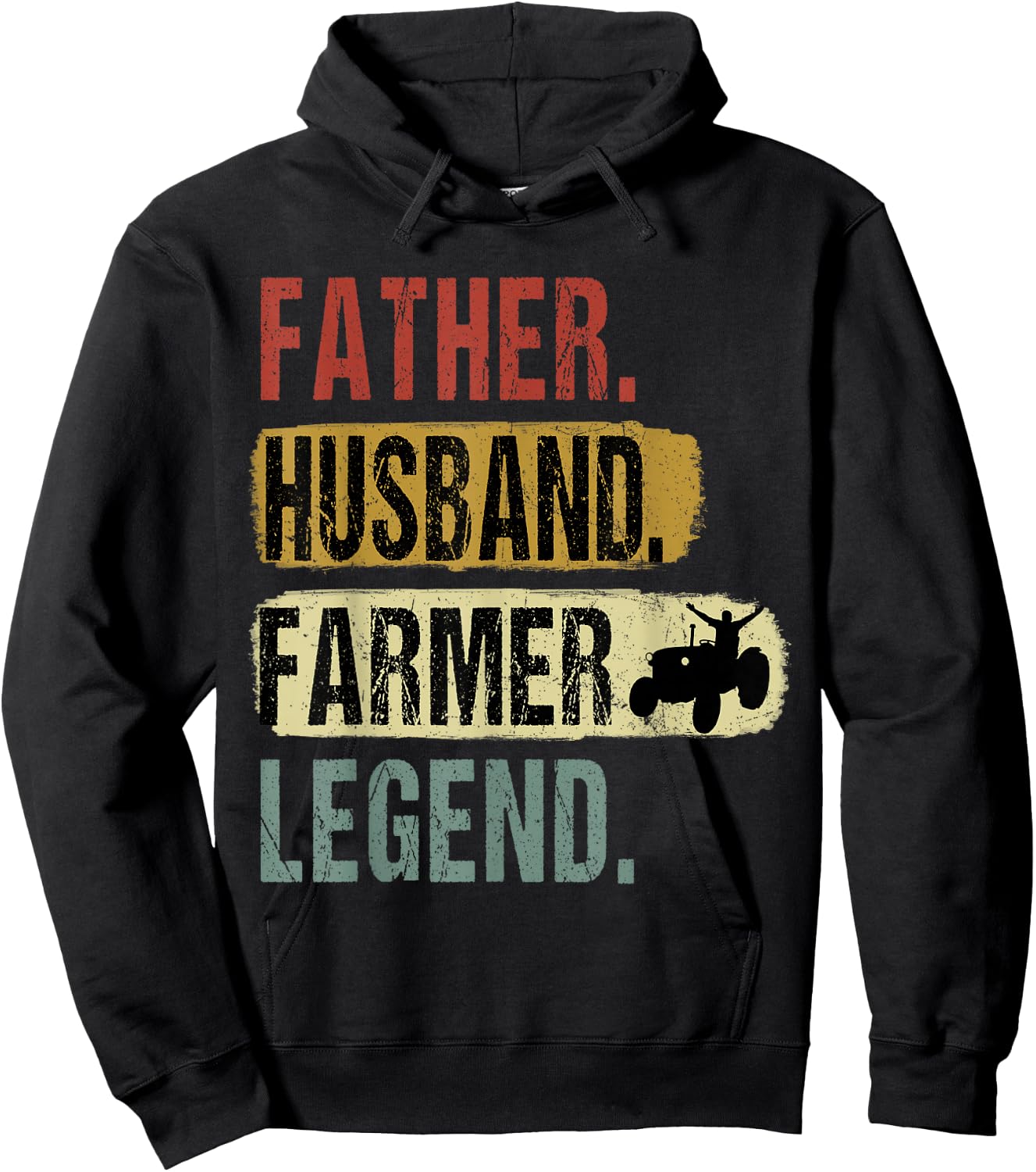 Father Husband Farmer Legend Farmer Dad Father's Day Hoodie - Hoodie | Black