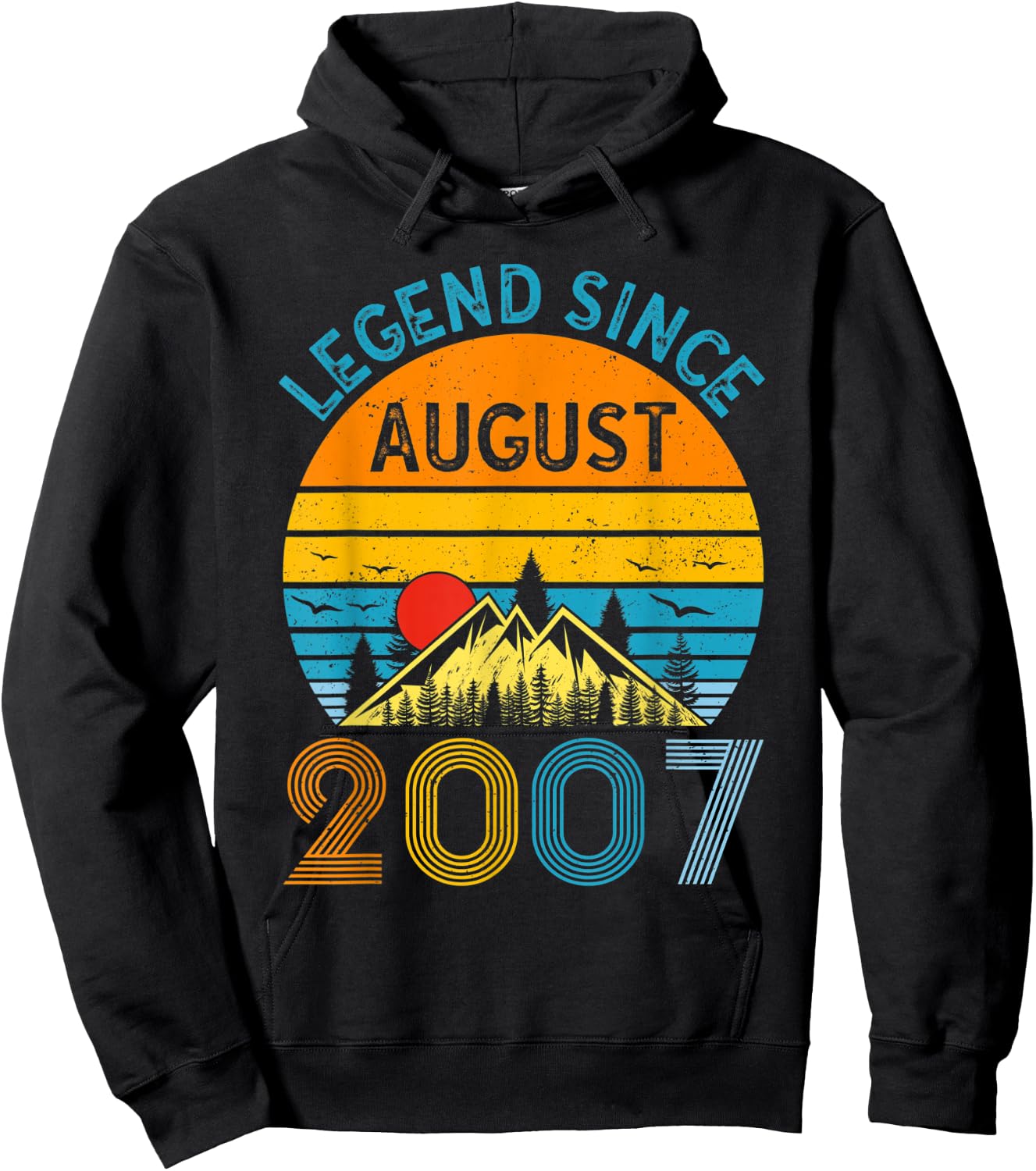 Legend Since August 2007 15th Birthday Vintage 15 Years Old Hoodie - Hoodie | Black