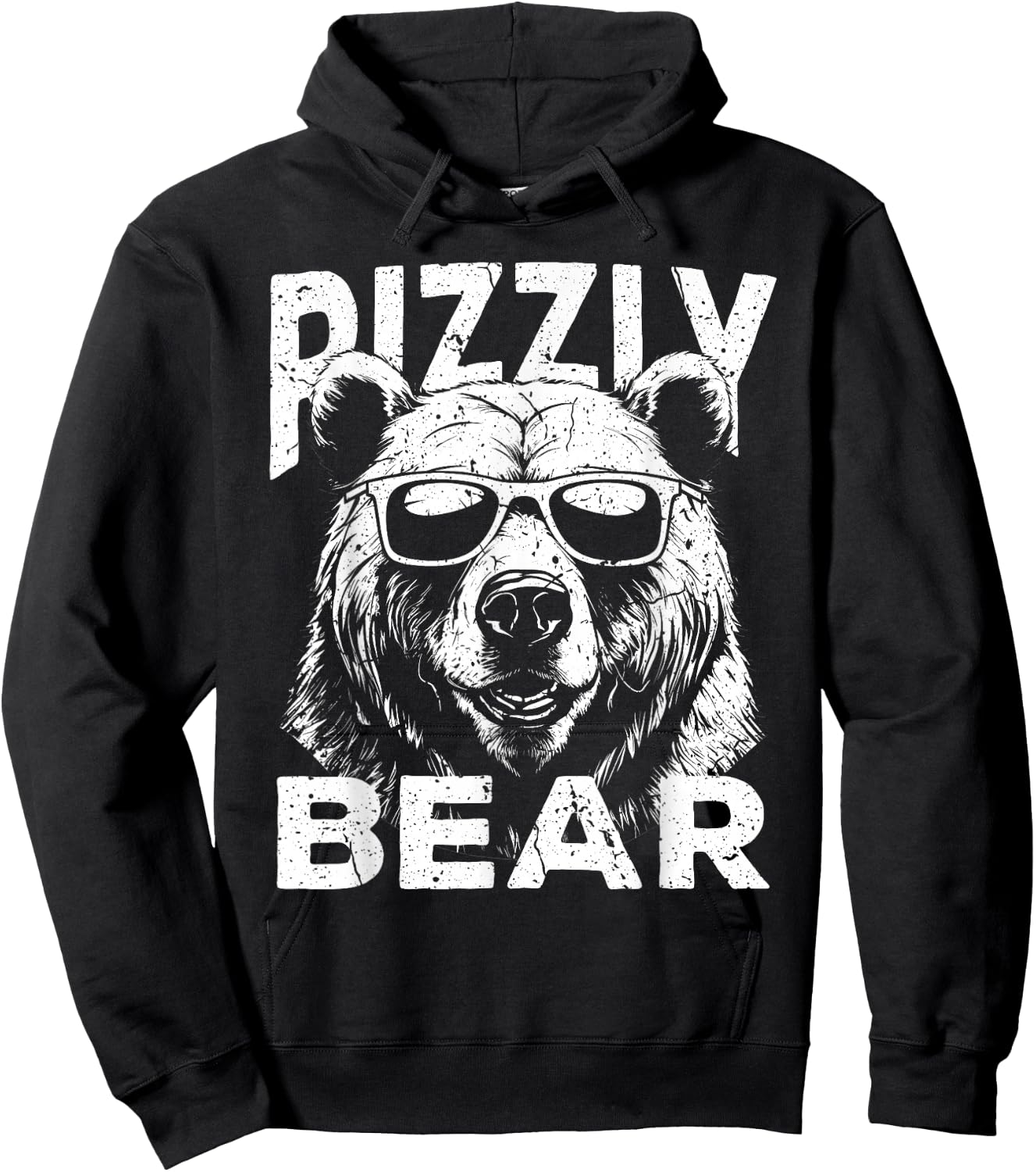 Rizzly Bear Cool Bear Wearing Sunglasses Rizz Boys Hoodie - Hoodie | Black