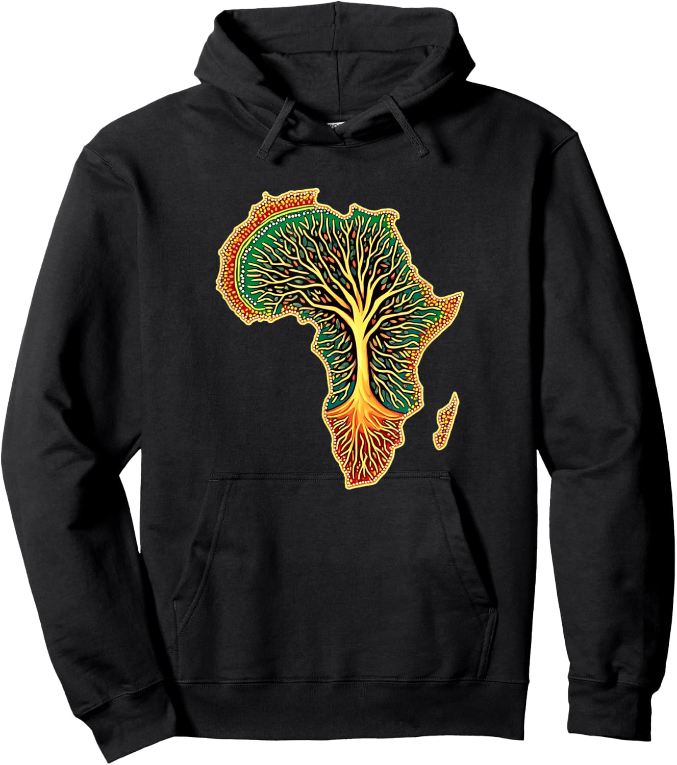African Roots Africa Map Melanin Juneteenth Hoodie - Hoodie | Black