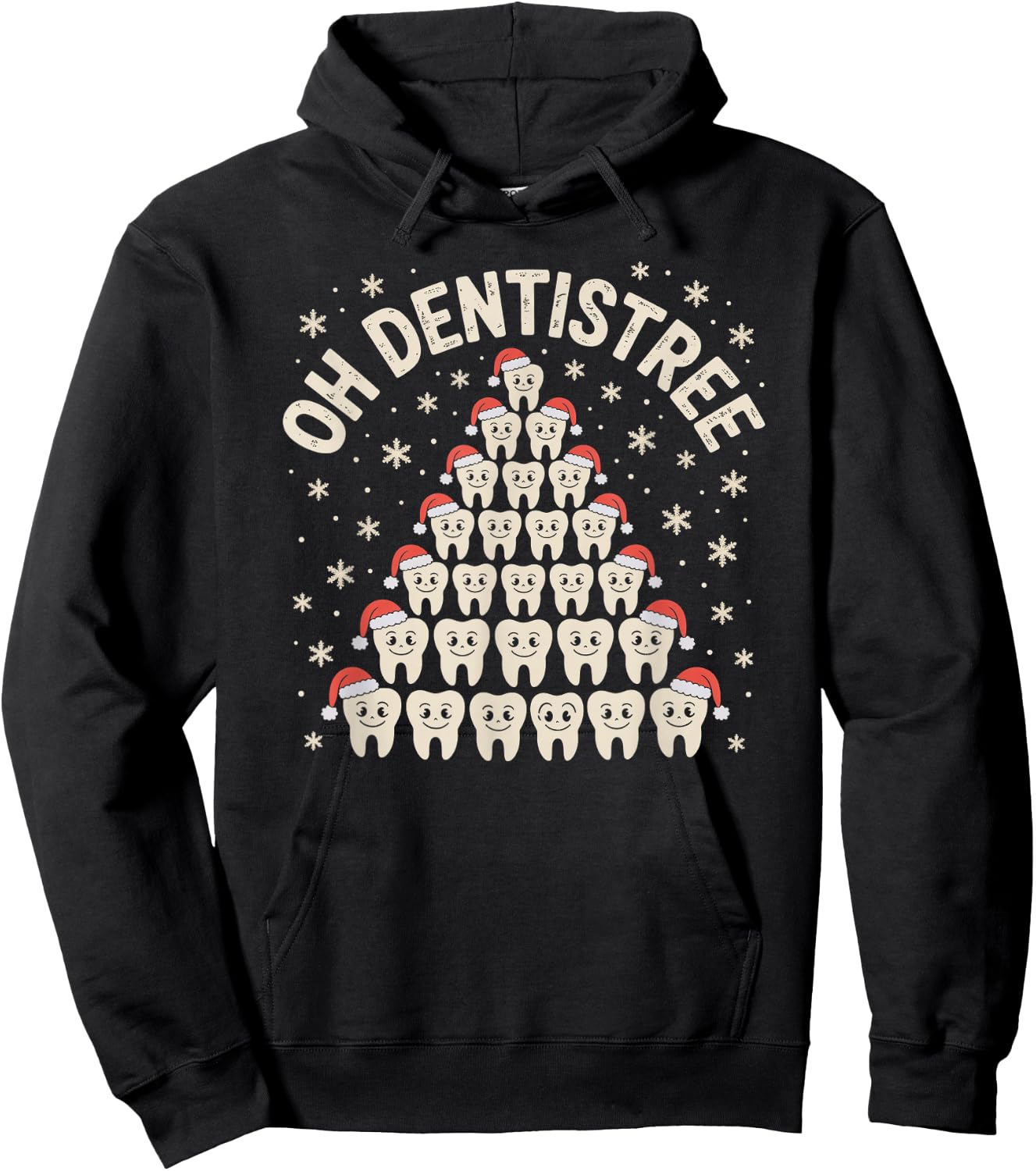Christmas Dentist Tree Dental Oh Dentistree Tooth Tree Hoodie - Hoodie | Black