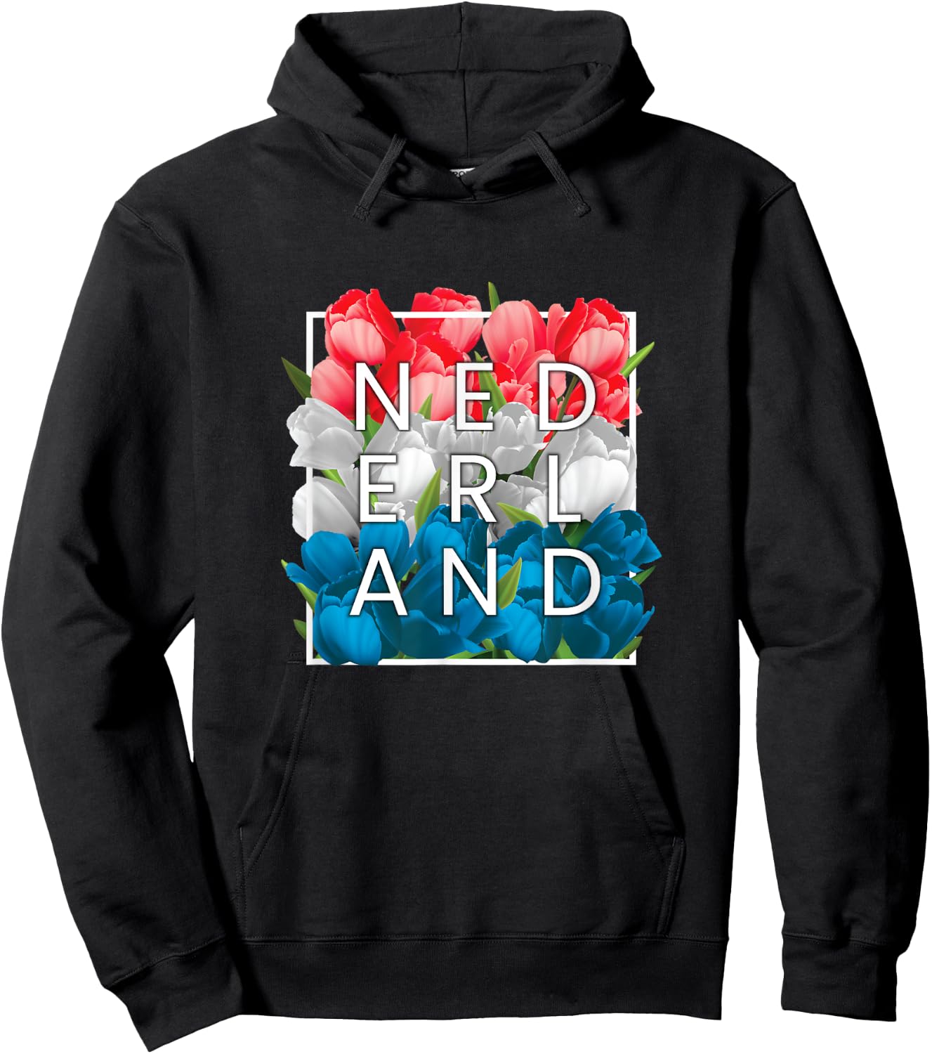 Flowers of Nederland Word Art - The Netherlands Dutch Pride Hoodie - Hoodie | Black