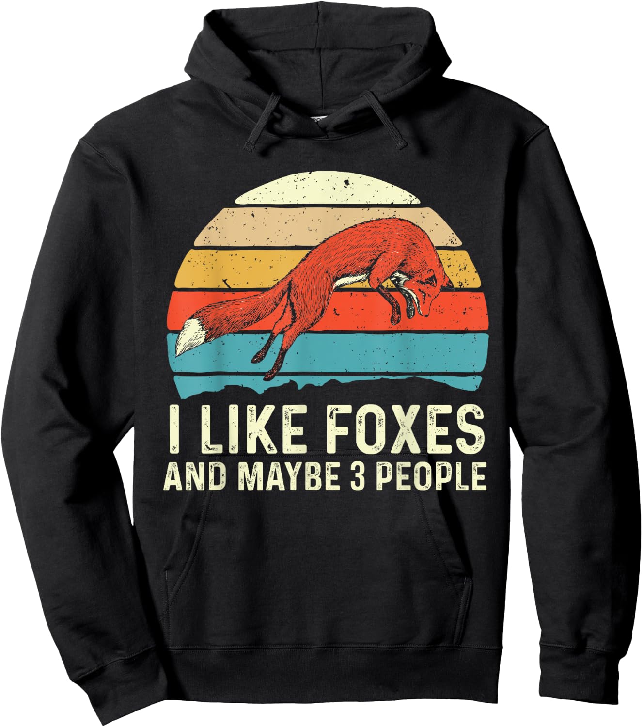 I Like Foxes - Zookeeper Fox Lover Hiker Camper Hoodie - Hoodie | Black