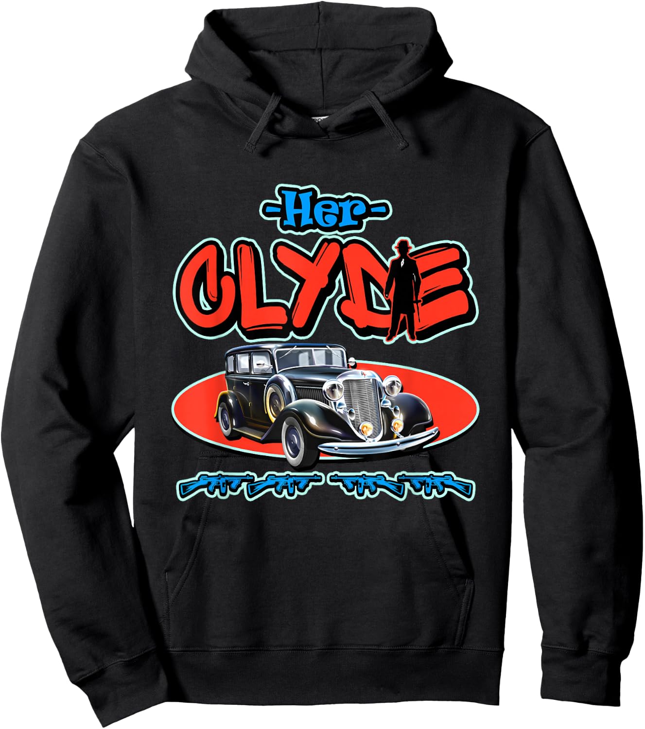 His Bonnie - Her Clyde - Cool Couples Matching Hoodie - Hoodie | Black