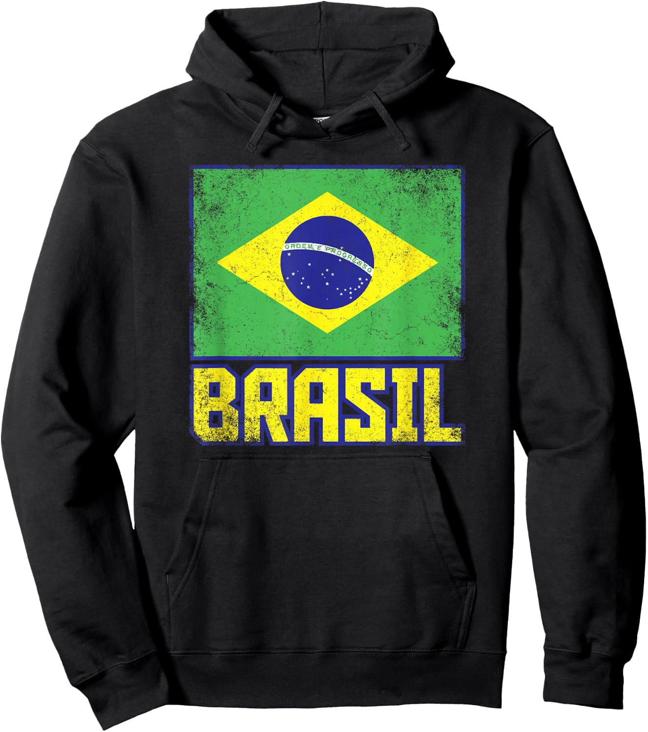 Brasil Brazil Flag Vintage Retro Country Brazilian Pride Hoodie - Hoodie | Black