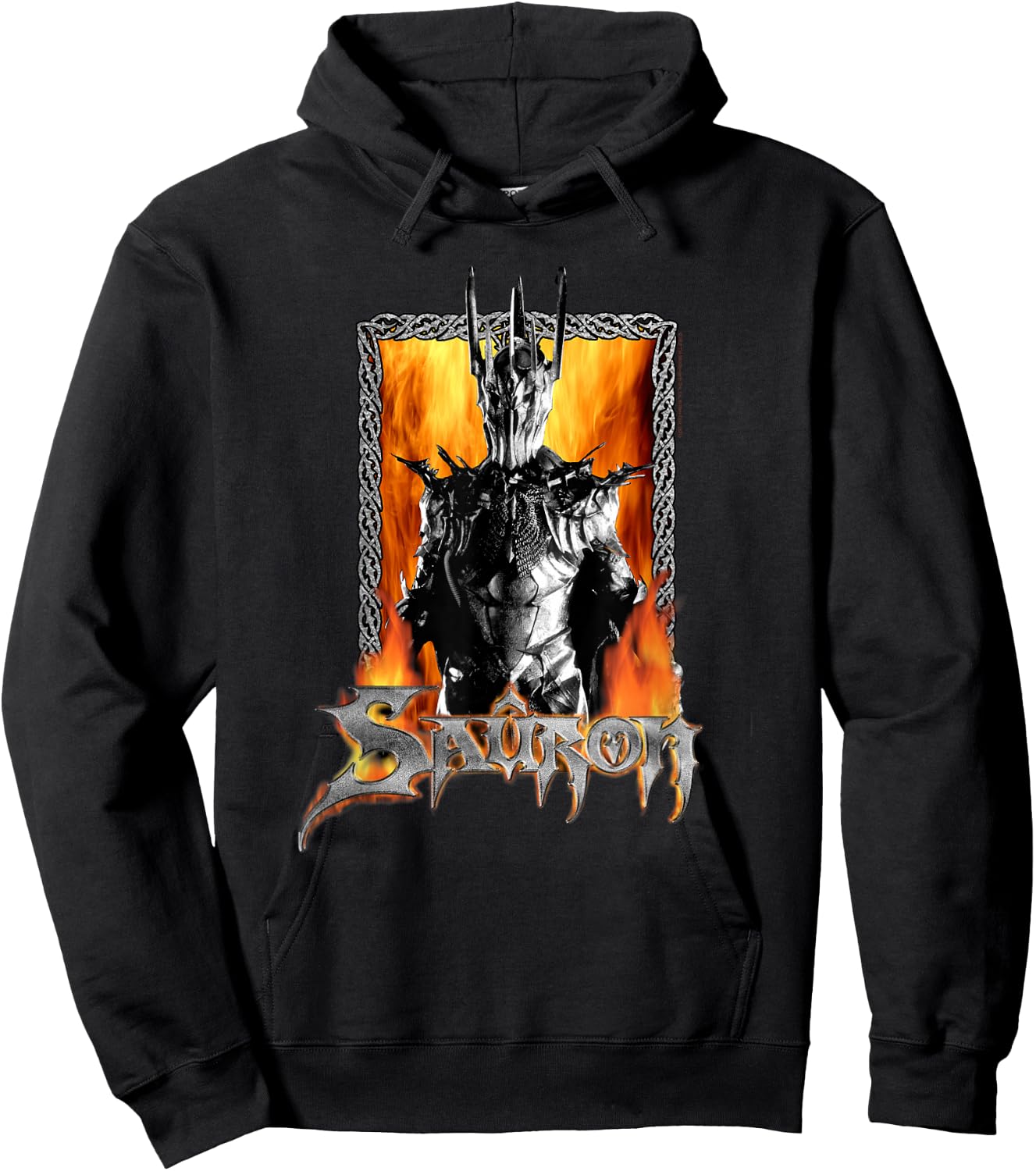 LOTR Framed Sauron Flames Fantasy Movie Hoodie - Hoodie | Black