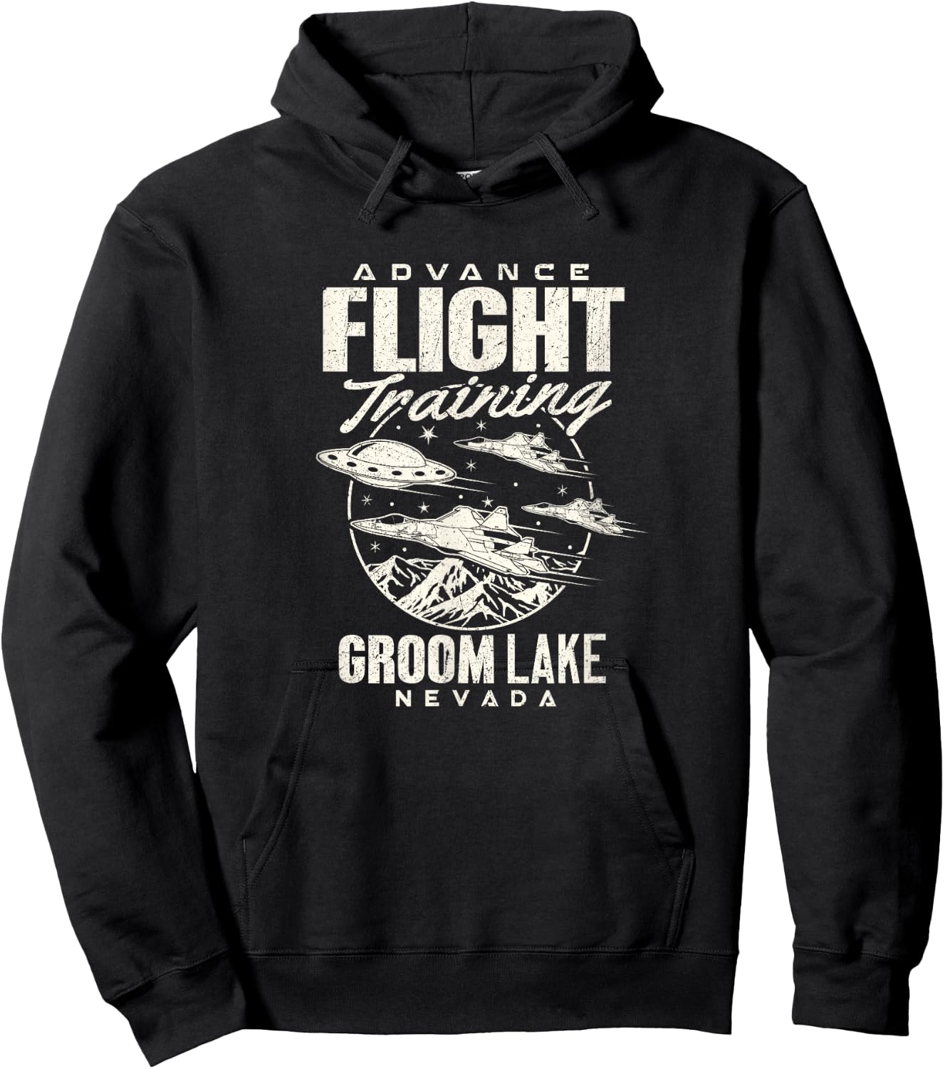 Area 51 UFO Groom Lake Advance Flight training T Shirt Hoodie - Hoodie | Black