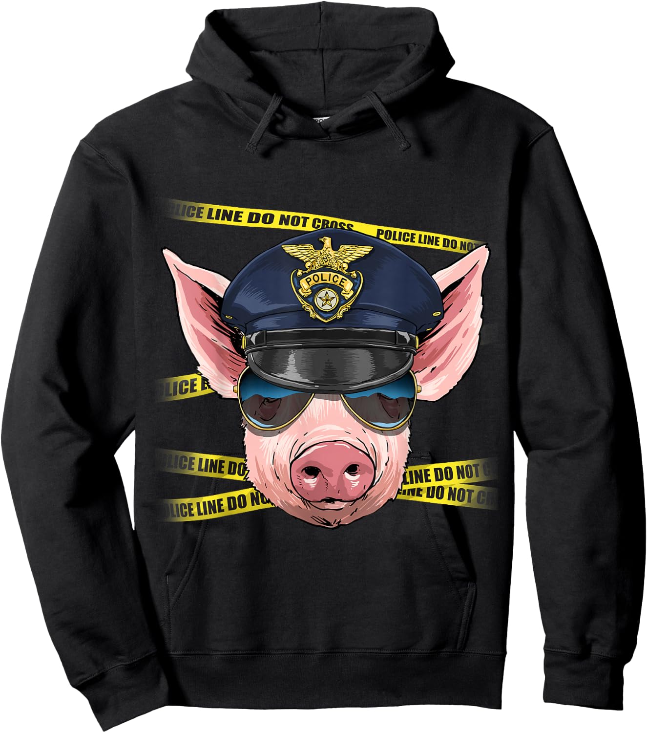Pig Police Farmer Pig Farm Animal Lover Hoodie - Hoodie | Black