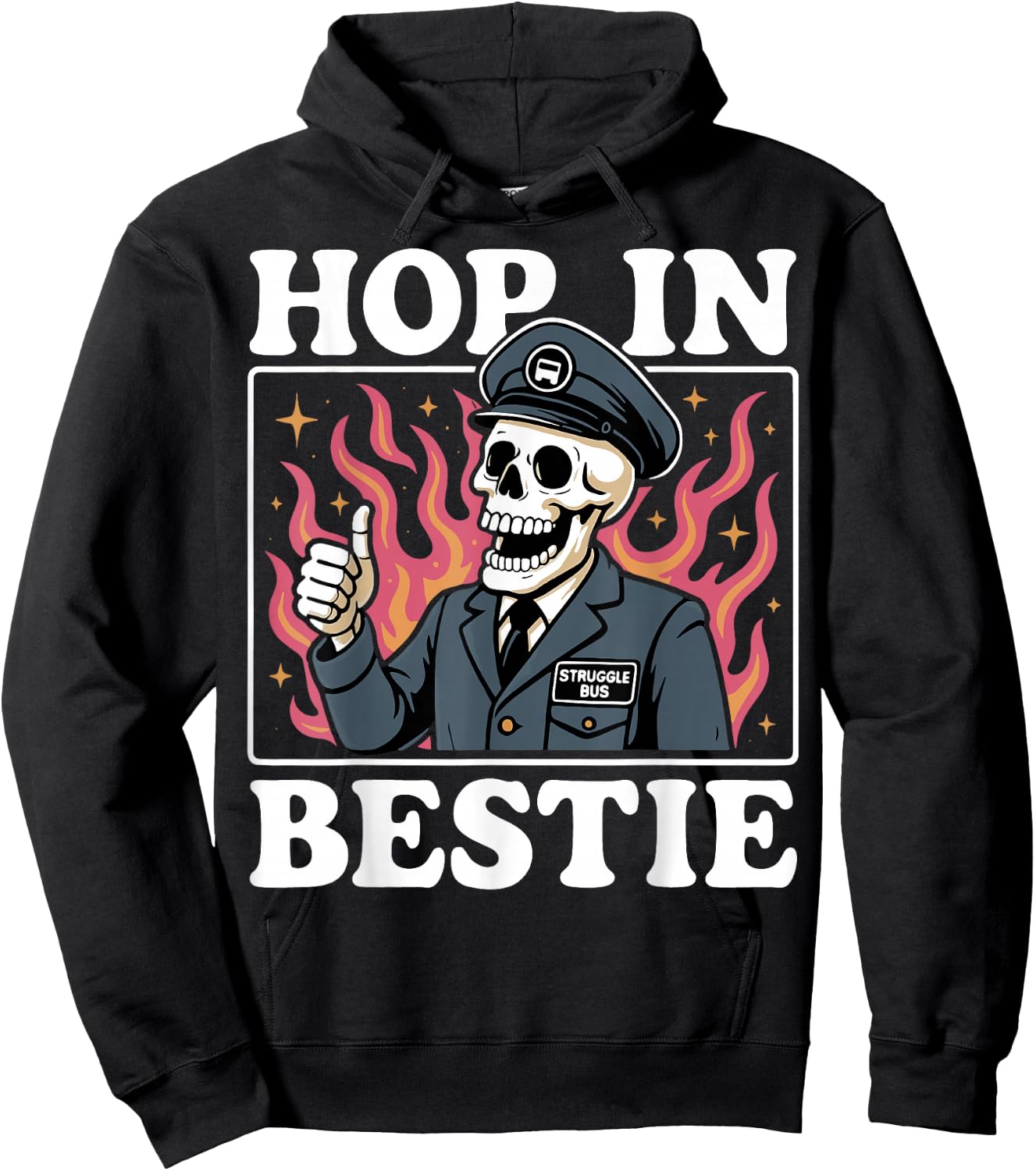 Hop in Bestie Struggle Bus Hoodie - Hoodie | Black