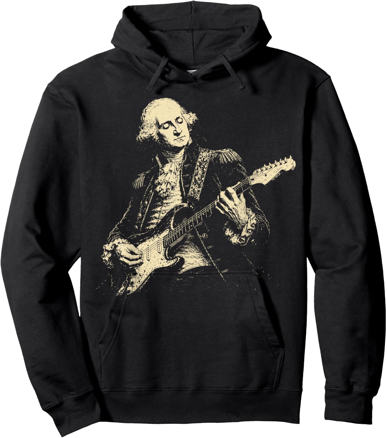 George Washington Playing Electric Guitar Rockstar Hoodie - Hoodie | Black