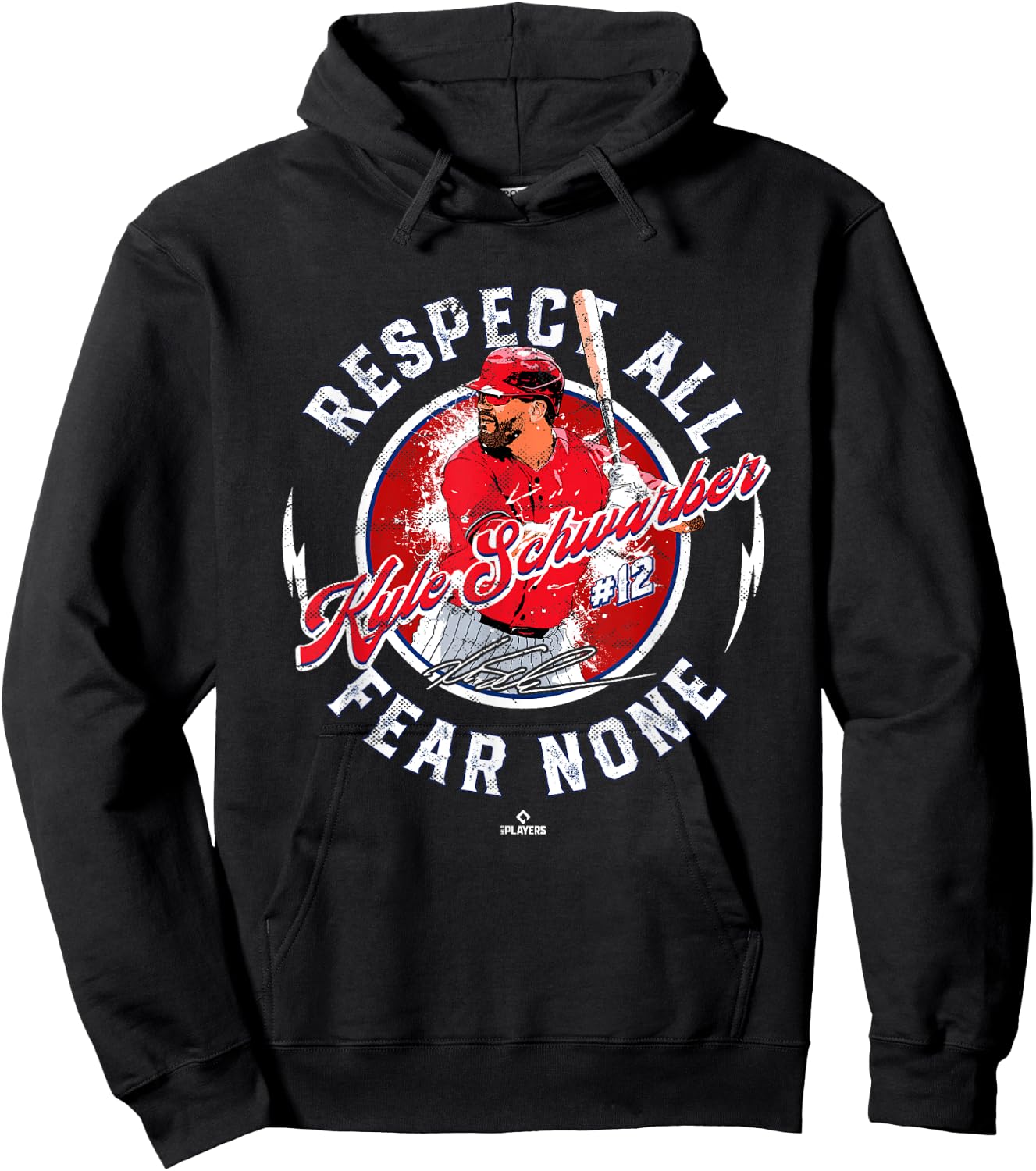 Respect All Fear None Kyle Schwarber Philadelphia MLBPA Hoodie - Hoodie | Black
