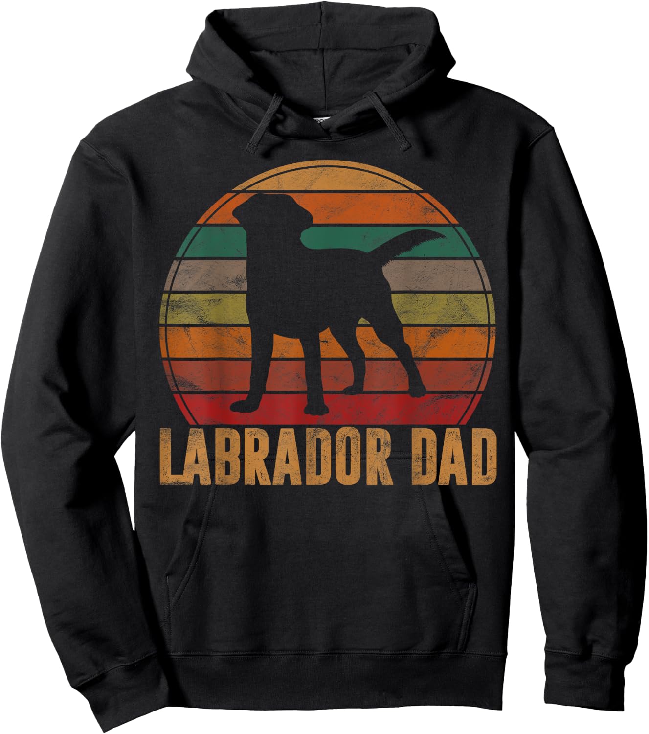 Retro Labrador Dad Gift Dog Daddy Golden Black Lab Father Hoodie - Hoodie | Black