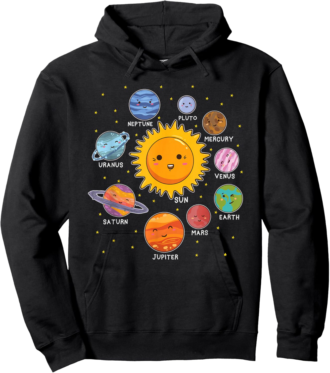 Solar System Planet Space Planets Boys Girls Toddlers Hoodie - Hoodie | Black