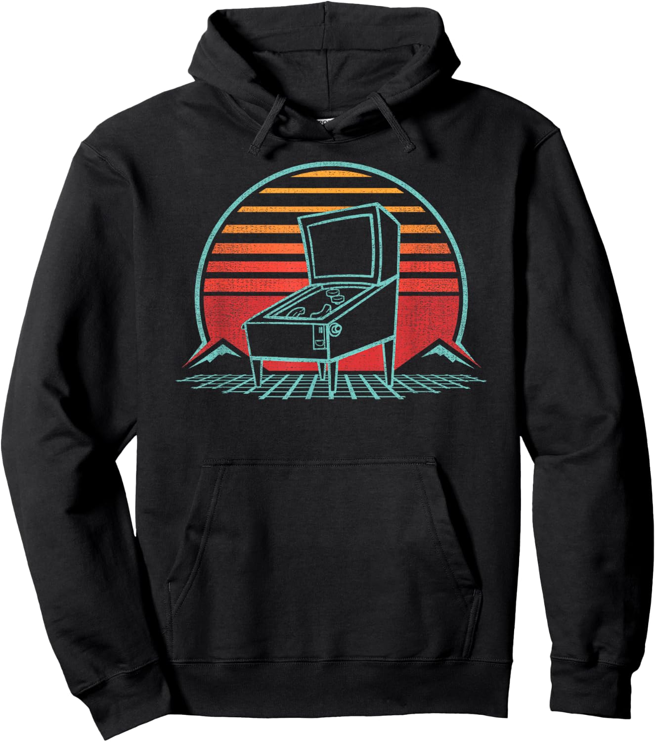 Pinball Machine Retro Vintage 80s Style Hoodie - Hoodie | Black