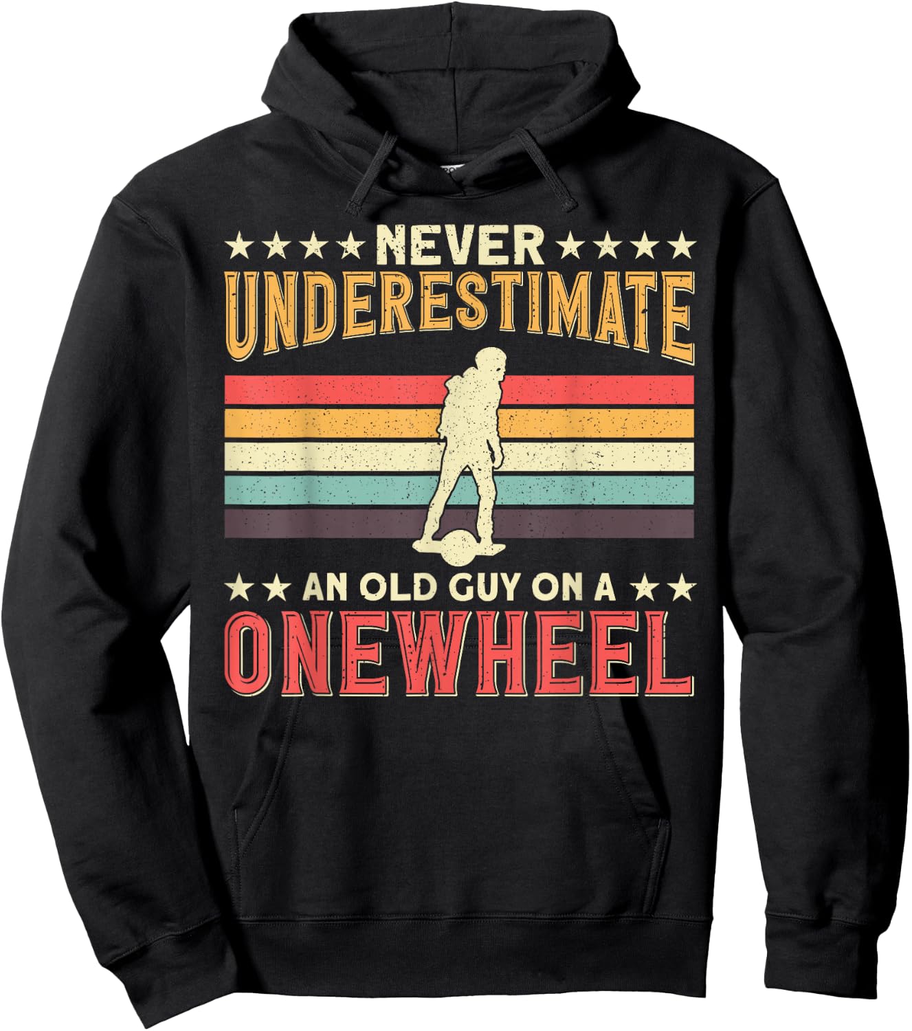 One Wheel Never Underestimate an Old Guy On a Onewheel GT S Hoodie - Hoodie | Black