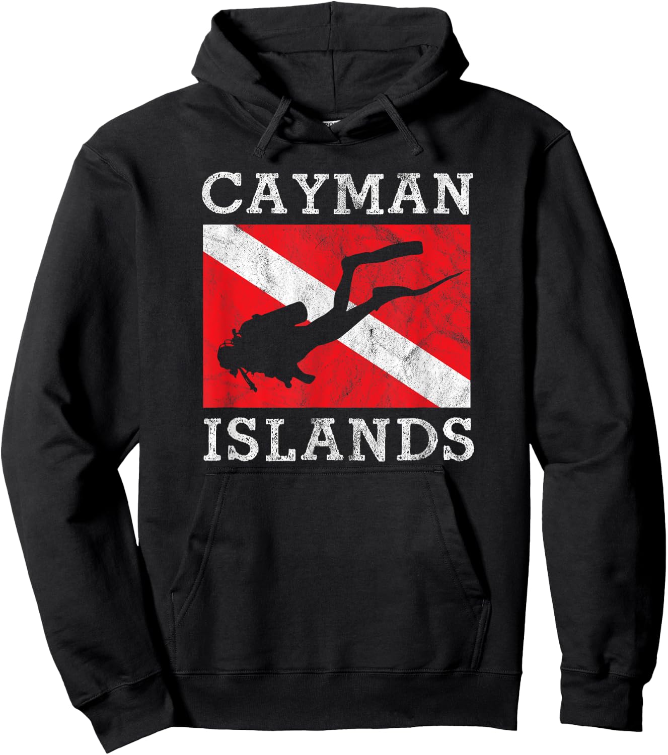 Retro Scuba Diver Grand Cayman Islands Scuba Diving Hoodie - Hoodie | Black