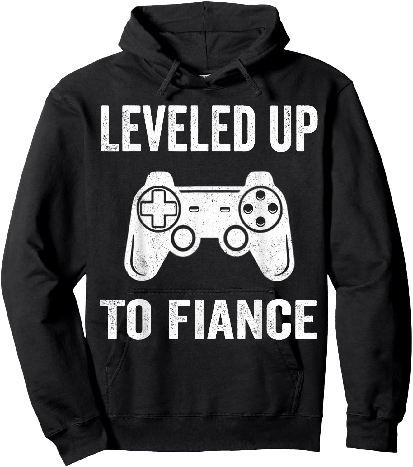 Leveled Up To Fiance Newly Engaged Couple Men Gift Hoodie - Hoodie | Black