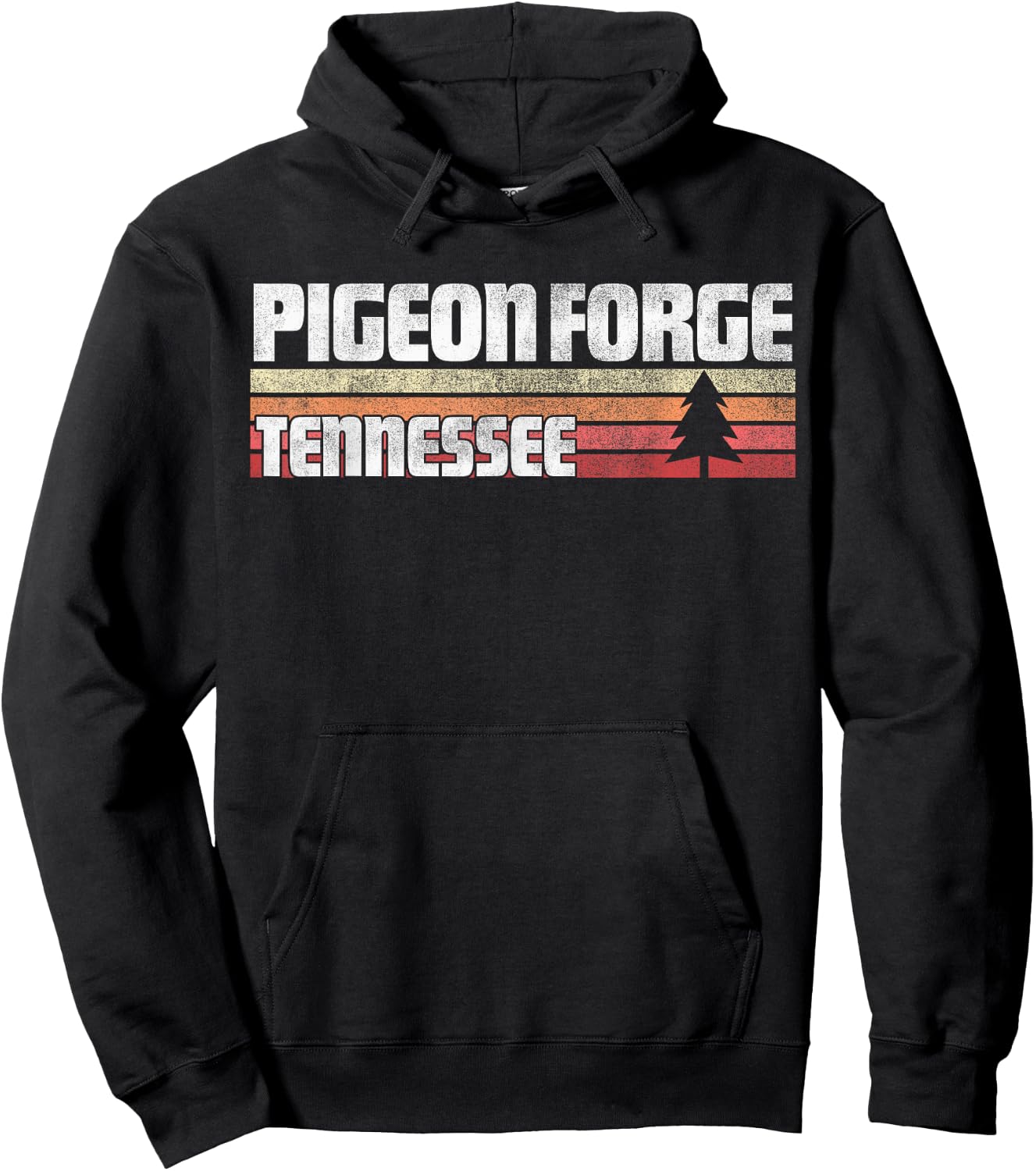 Pigeon Forge Tennessee TN Gift Retro Vintage 70s 80s 90s Hoodie - Hoodie | Black