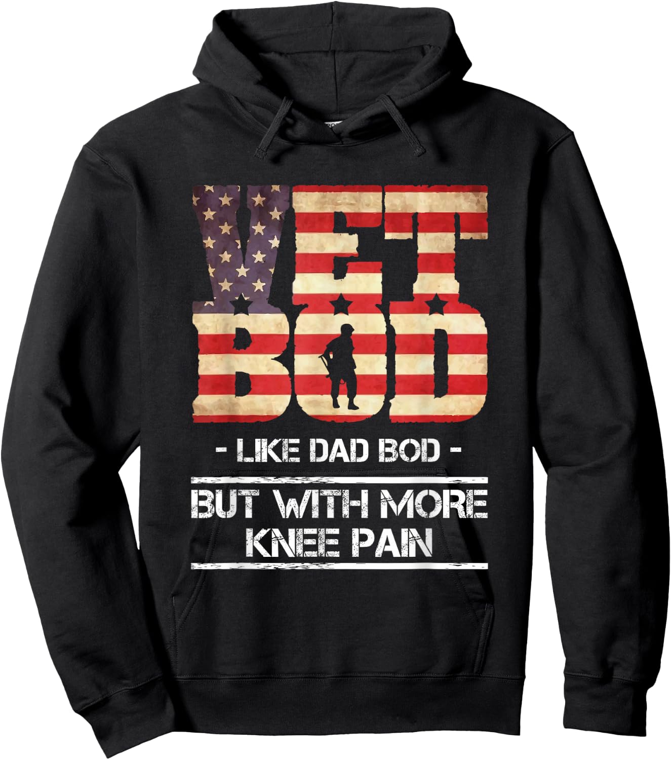 Vet Bod Like Dad Bod But With More Knee Pain Hoodie - Hoodie | Black