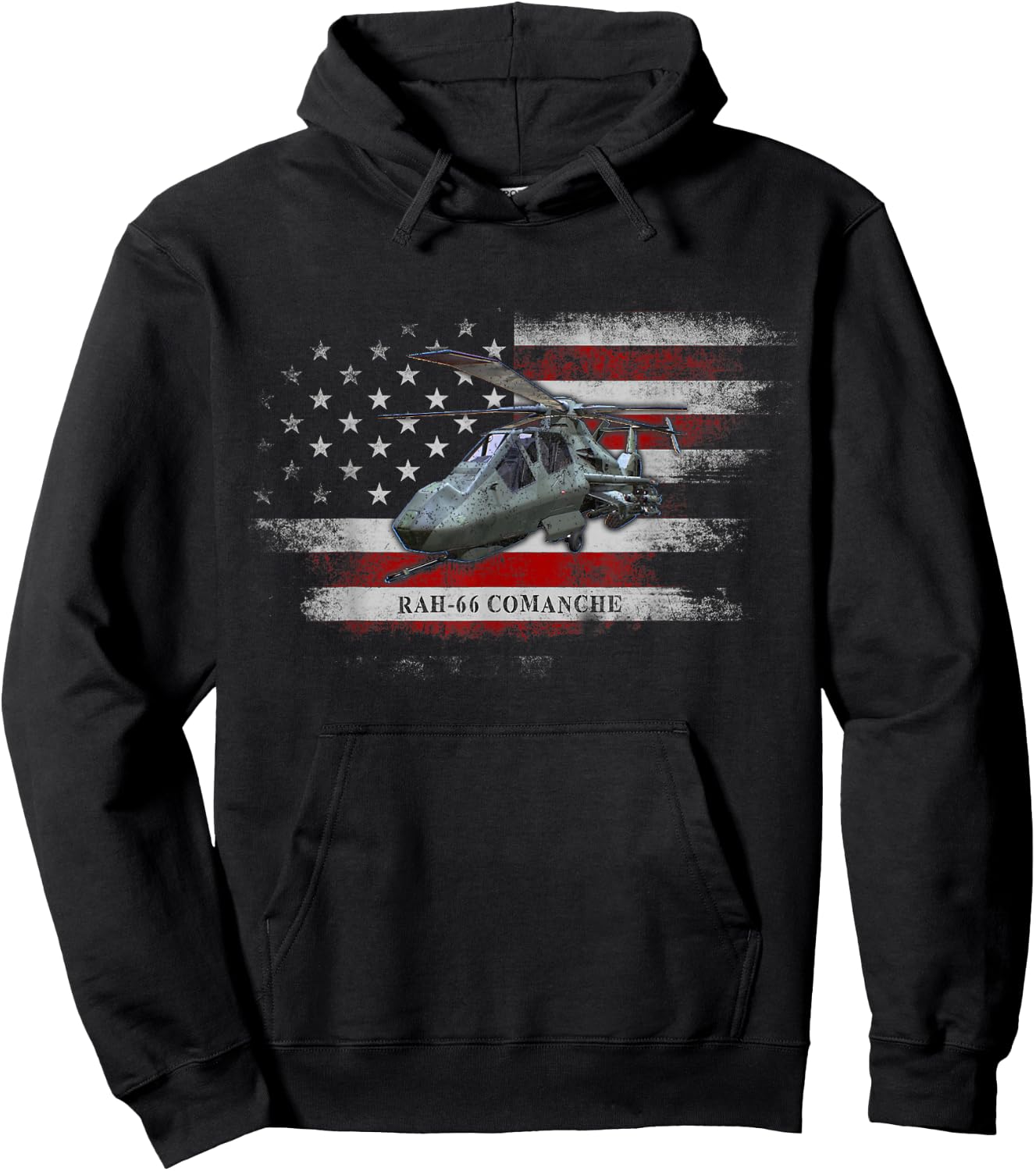 RAH-66 Comanche Helicopter USA Flag Helicopter Pilot Gifts Hoodie - Hoodie | Black