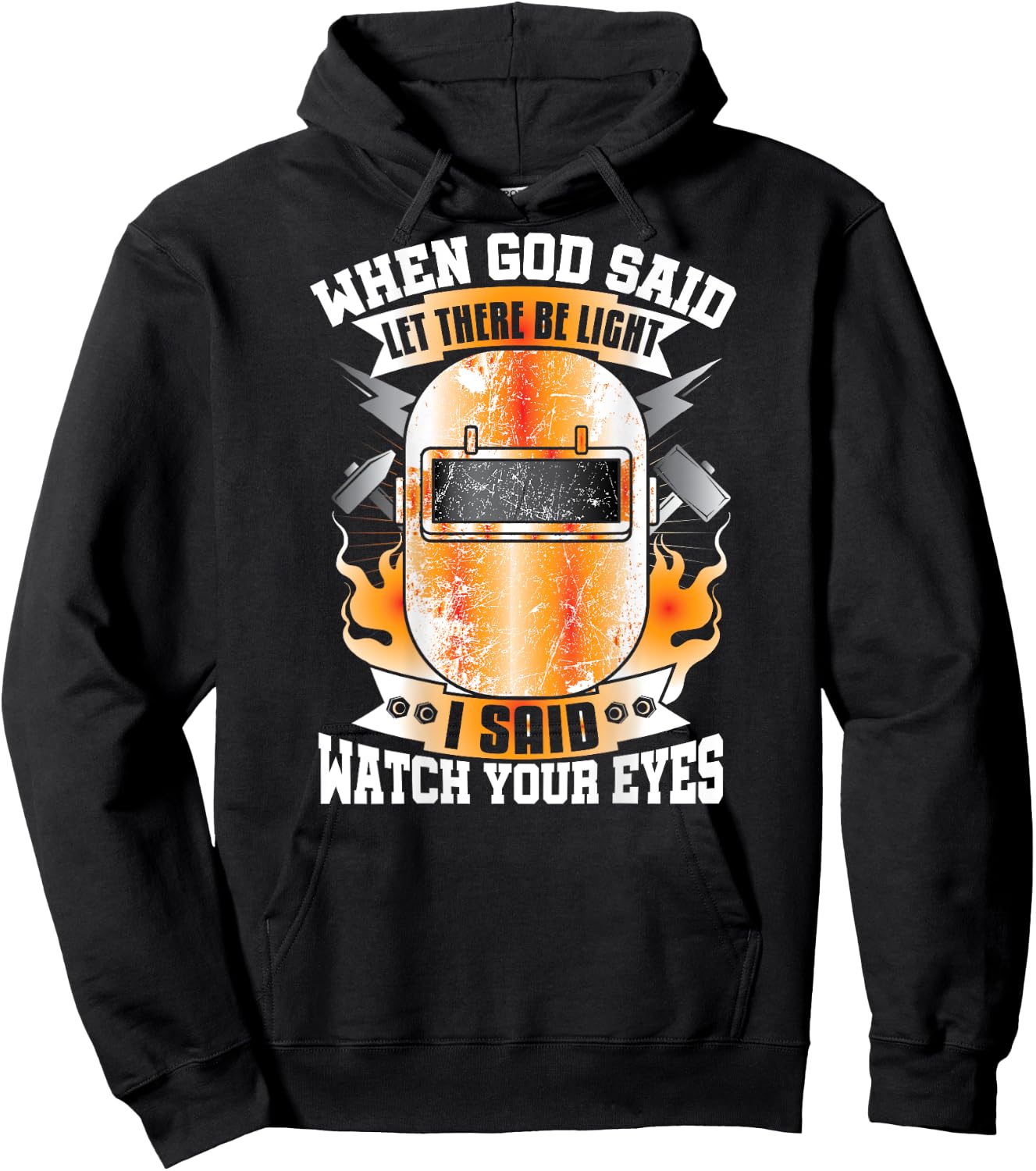 Welder Gifts Funny Welding Image On Back Of Shirt Hoodie - Hoodie | Black