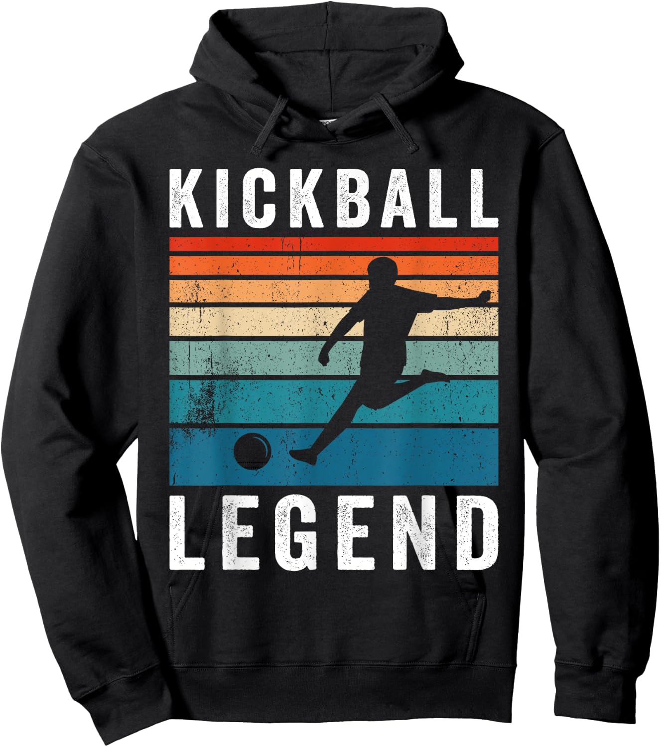 Kickball Legend Funny Kickball Player Retro Kickball Hoodie - Hoodie | Black