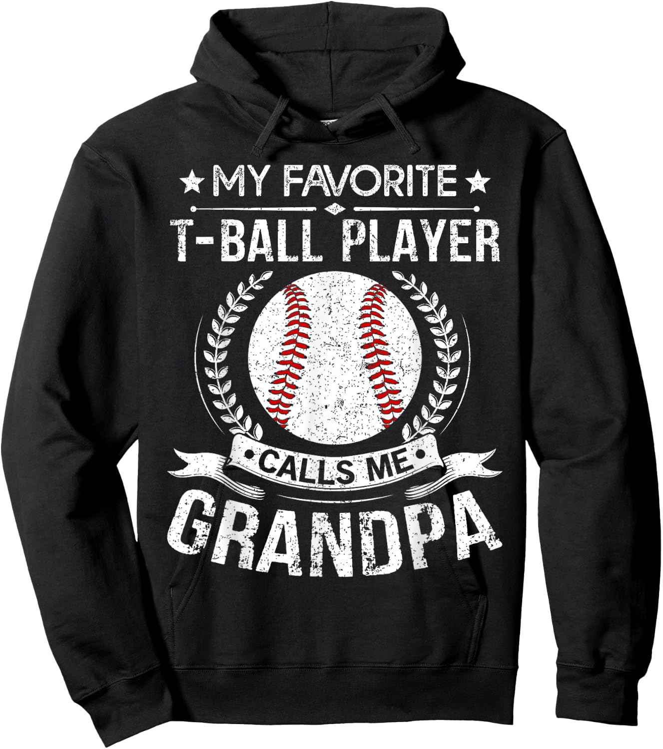 T Ball Grandpa Shirt - Funny Proud Ball Grandpa Favorite Hoodie - Hoodie | Black