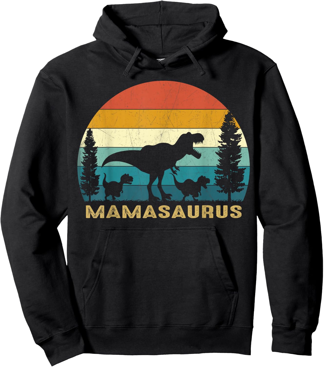 Mamasaurus T Rex Dinosaur Mama Saurus Mother's Day Hoodie - Hoodie | Black